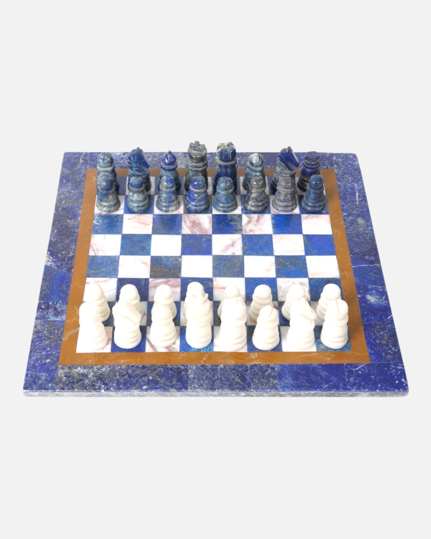 Lapis Stone Chess Set Crafted