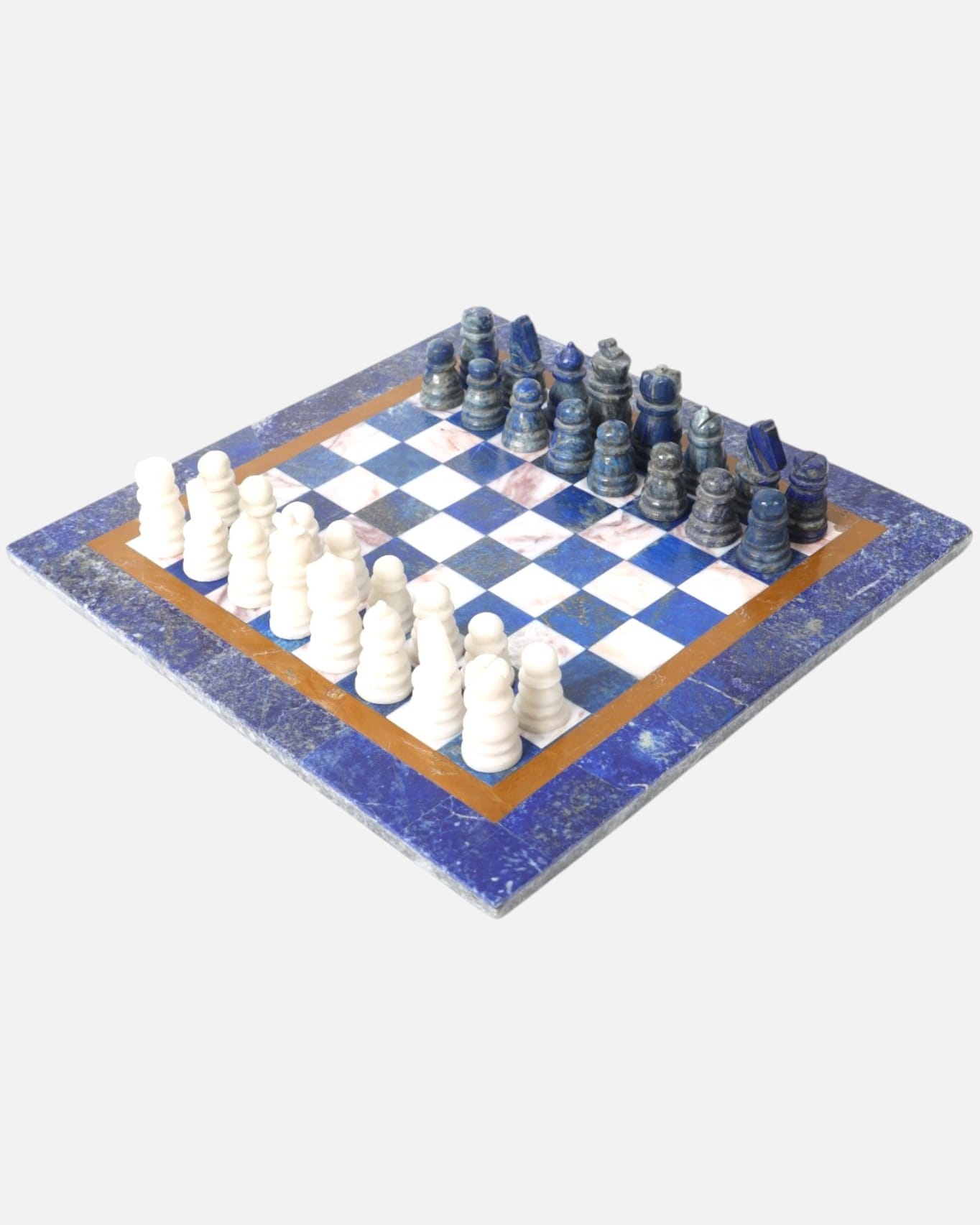 Lapis Stone Chess Set Crafted