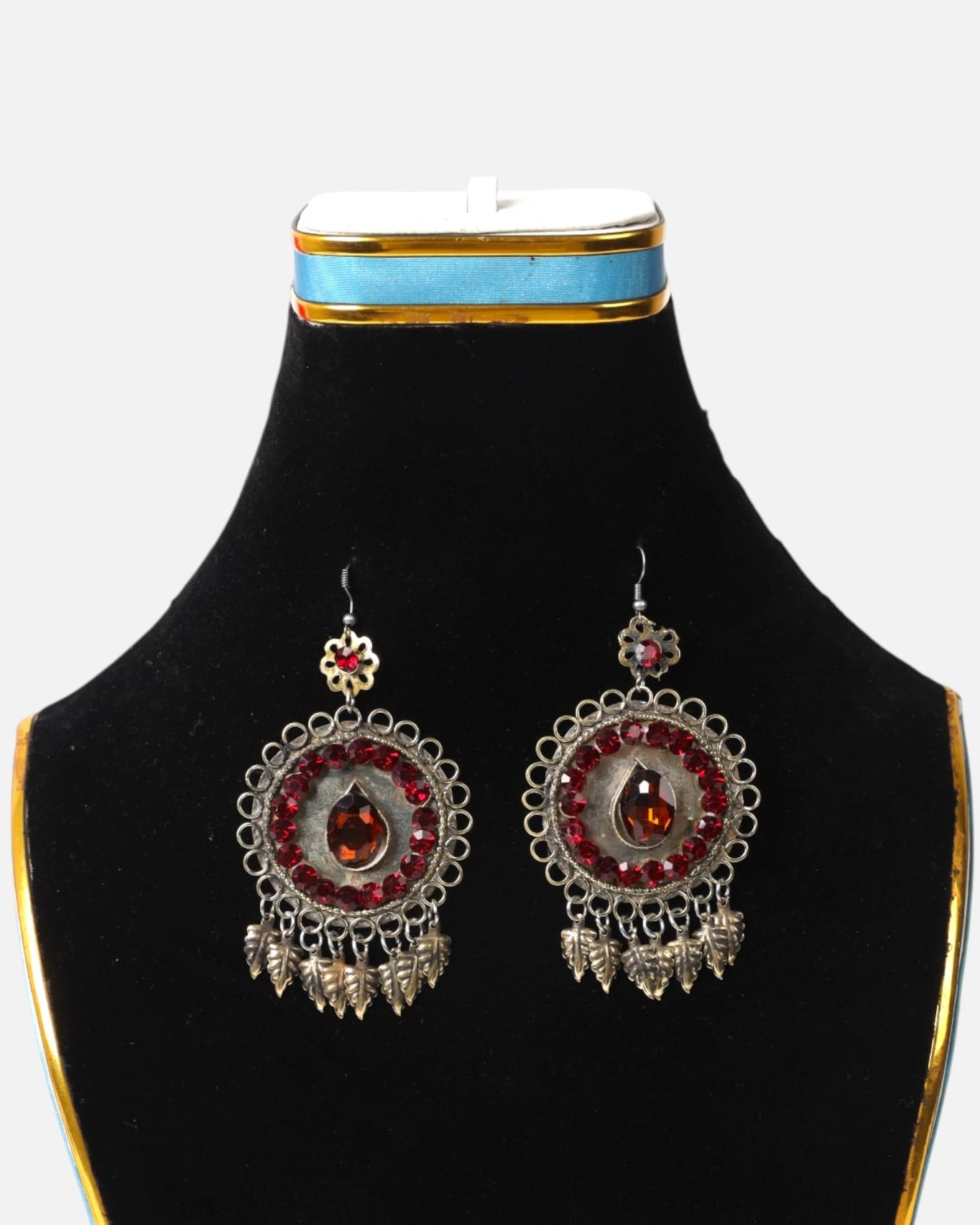 Ruby Red Gemstone Afghan Choker Set