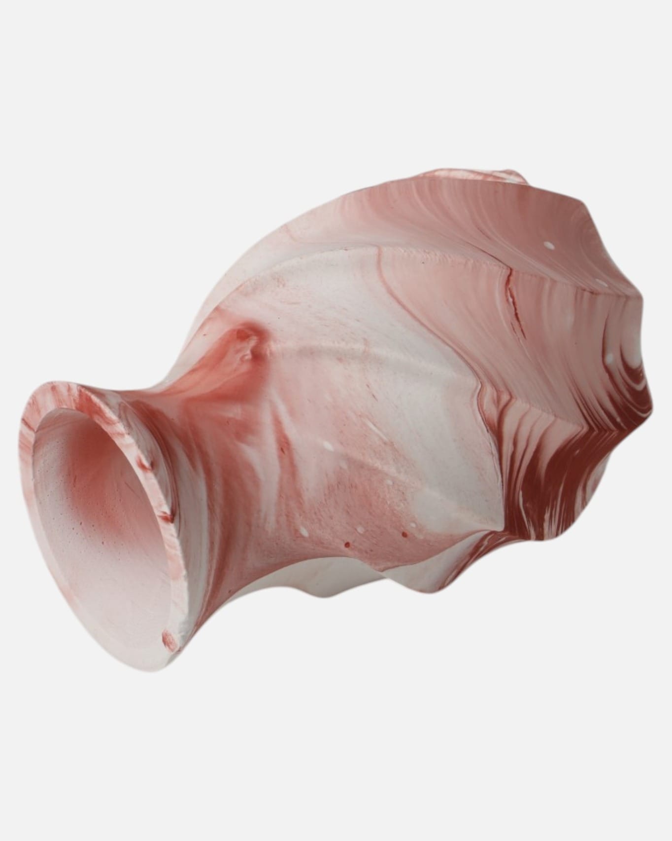 Twist Decorative Vase – Red & White Swirl Marble Design