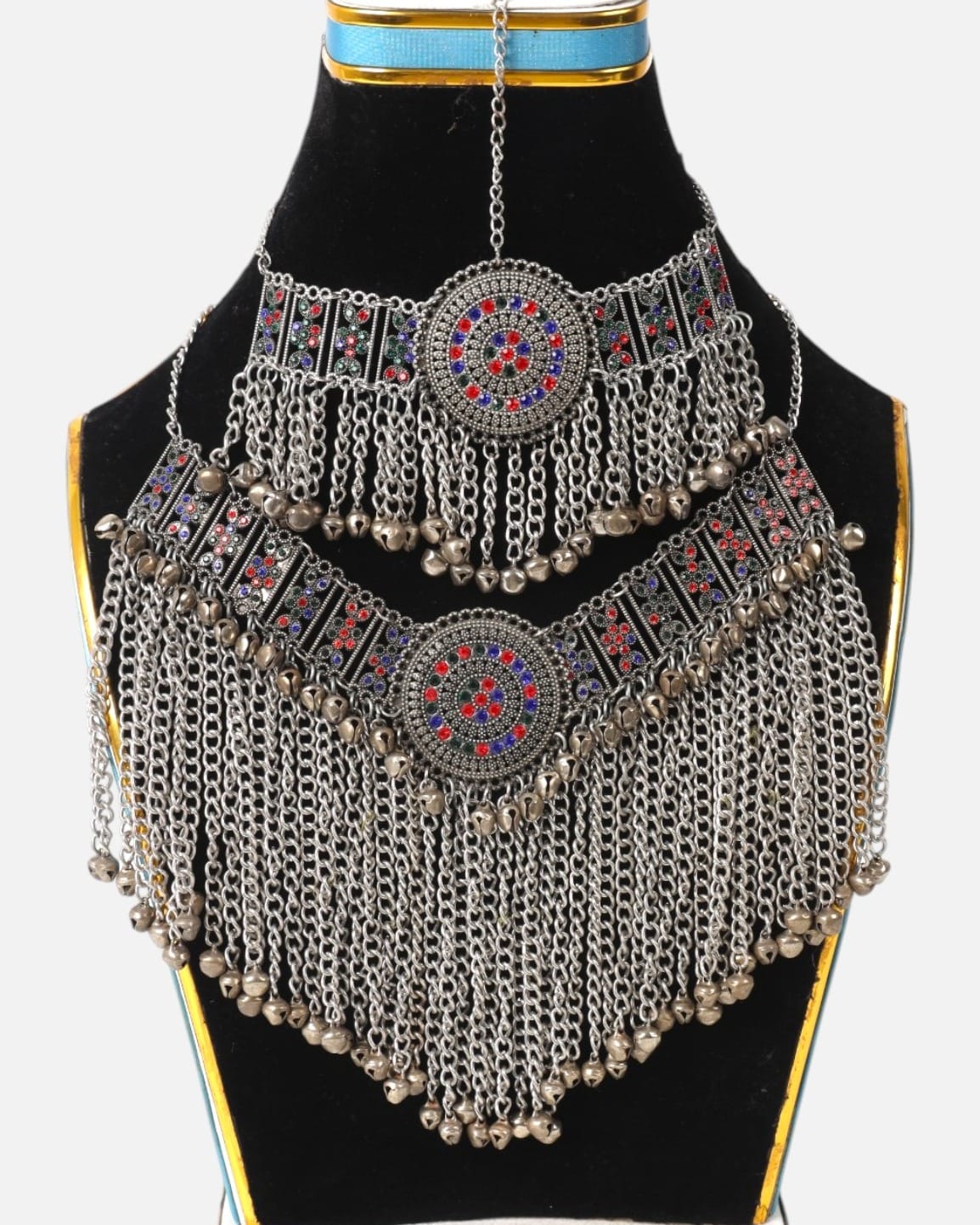 Colorful Stone Choker & Headpiece Set