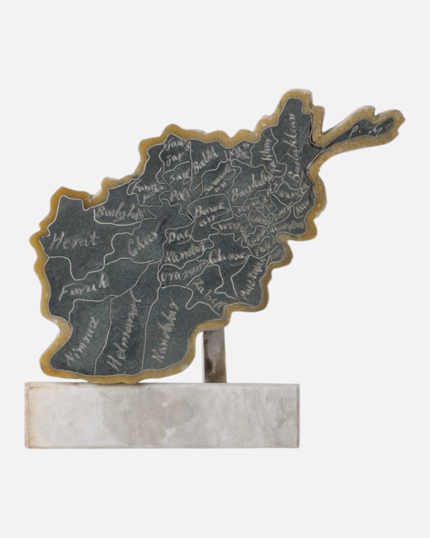 Afghanistan Detailed Map Handmade Decorative Piece