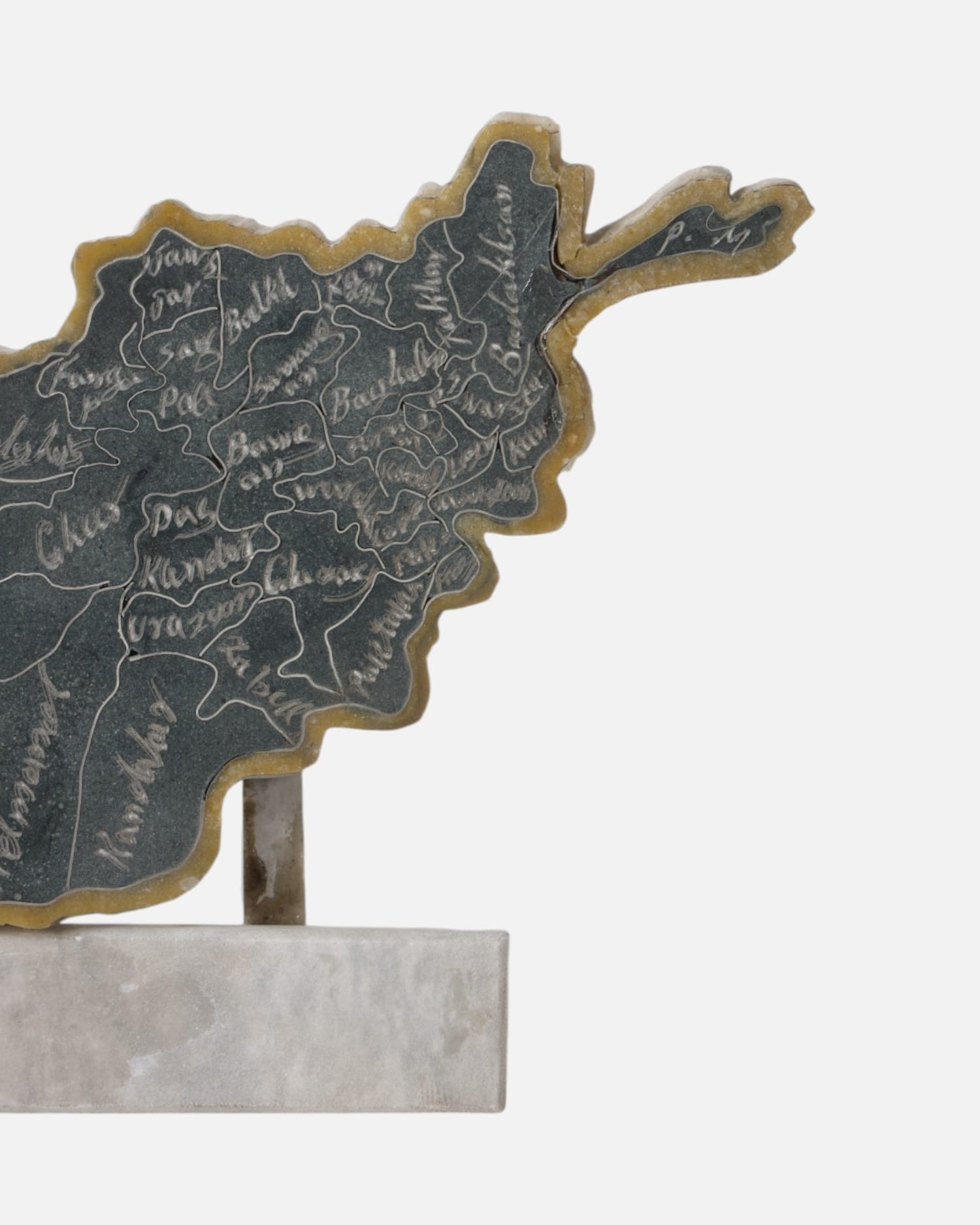 Afghanistan Detailed Map Handmade Decorative Piece