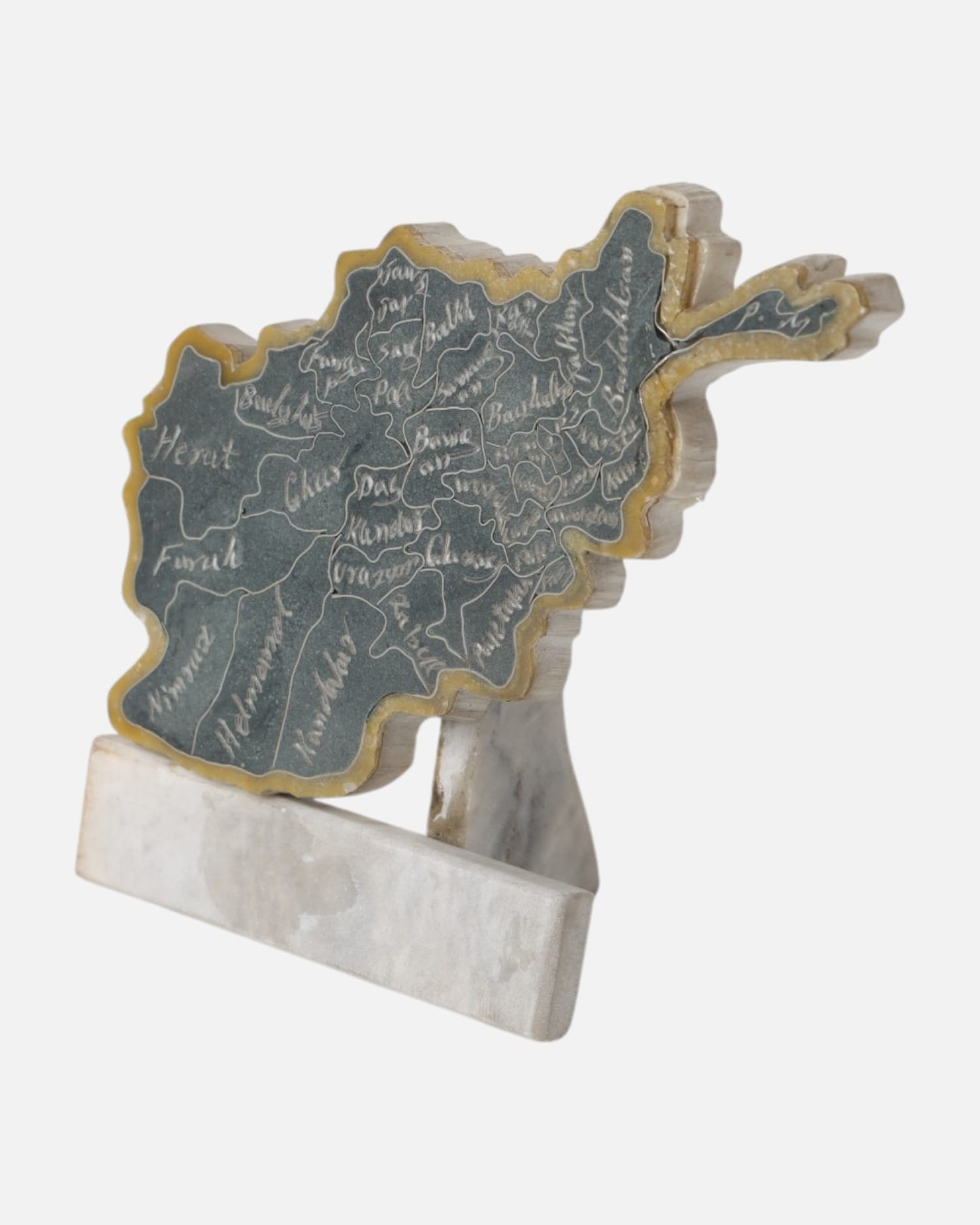 Afghanistan Detailed Map Handmade Decorative Piece