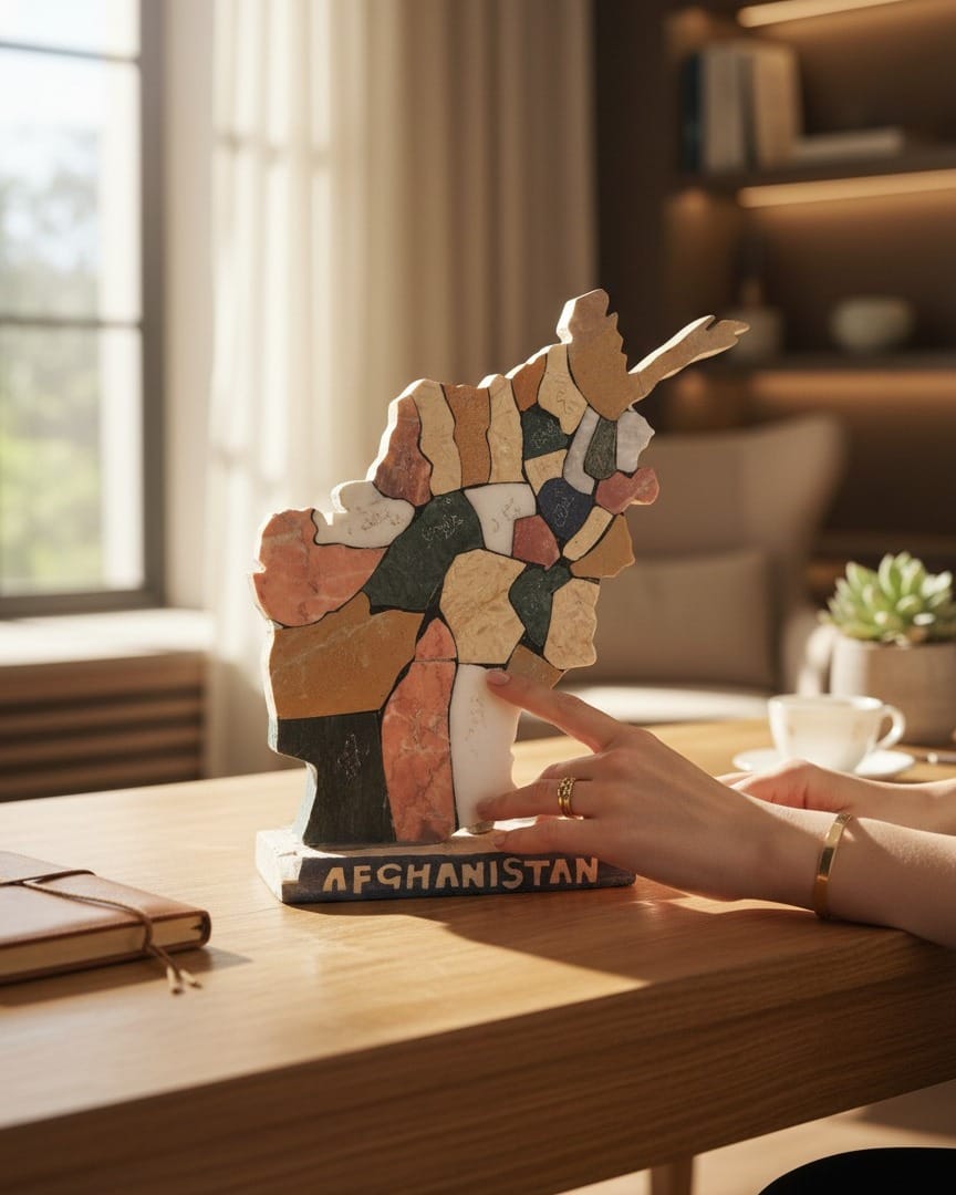 Afghanistan Map Handmade Decorative