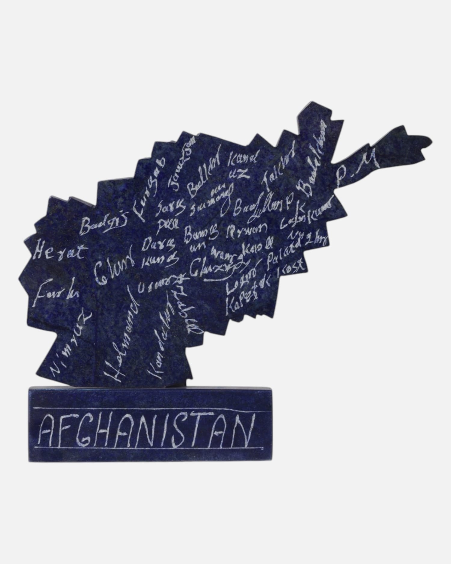 Afghanistan Lapis Stone Map Decorative Piece