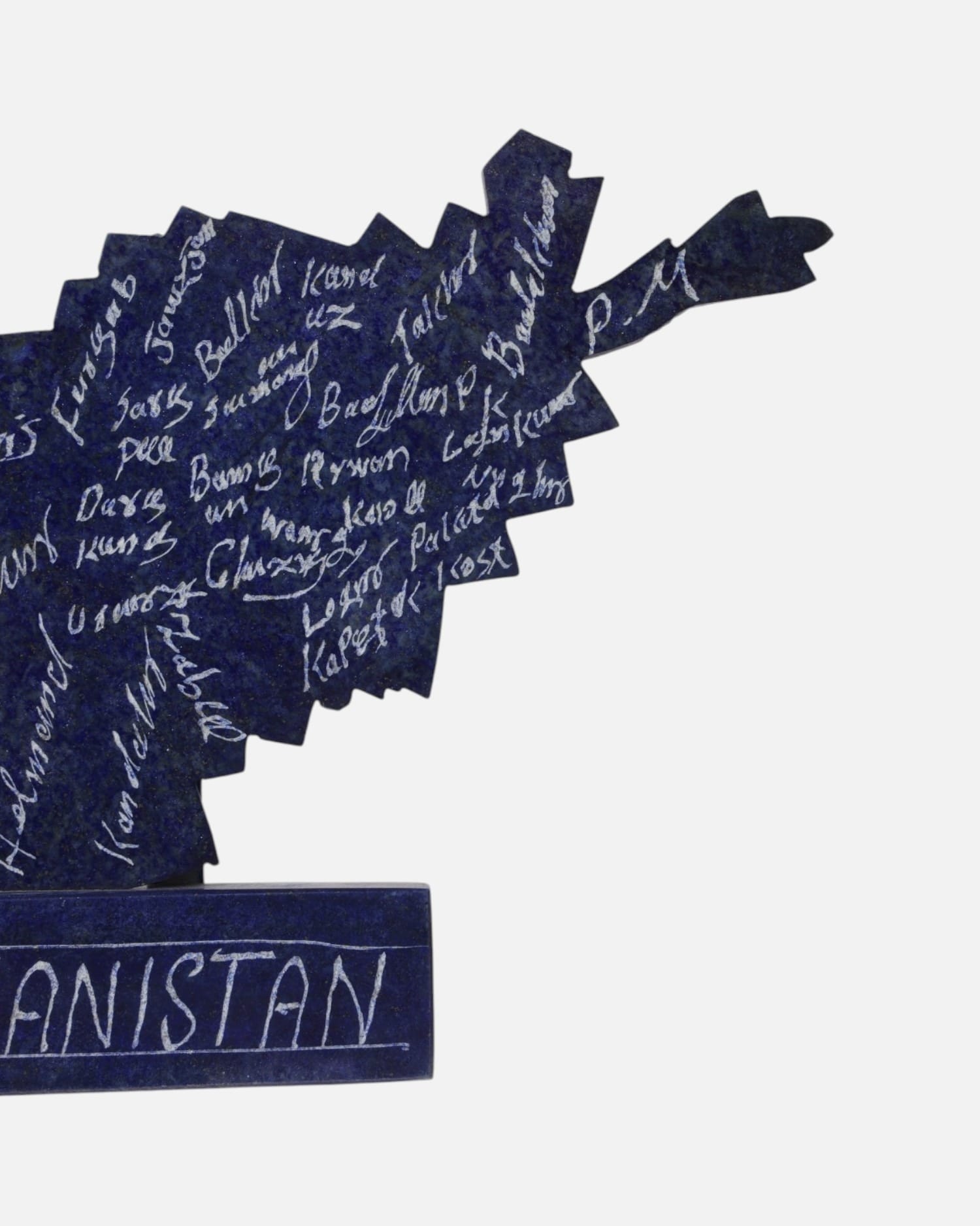 Afghanistan Lapis Stone Map Decorative Piece