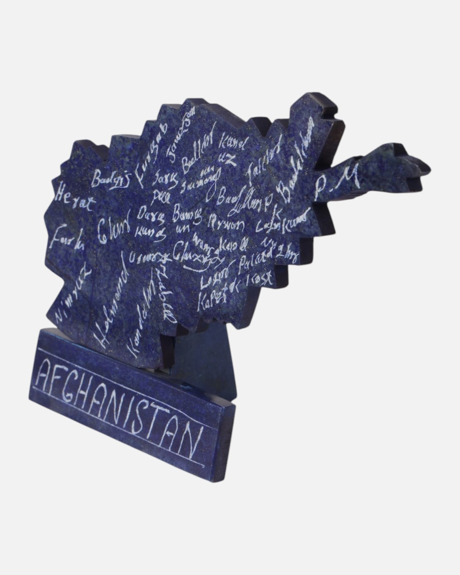Afghanistan Lapis Stone Map Decorative Piece