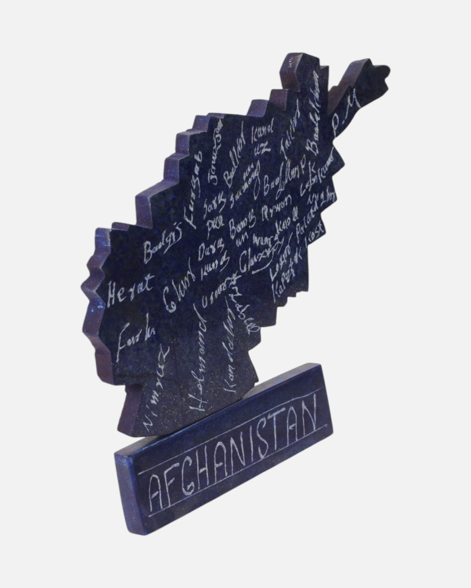 Afghanistan Lapis Stone Map Decorative Piece