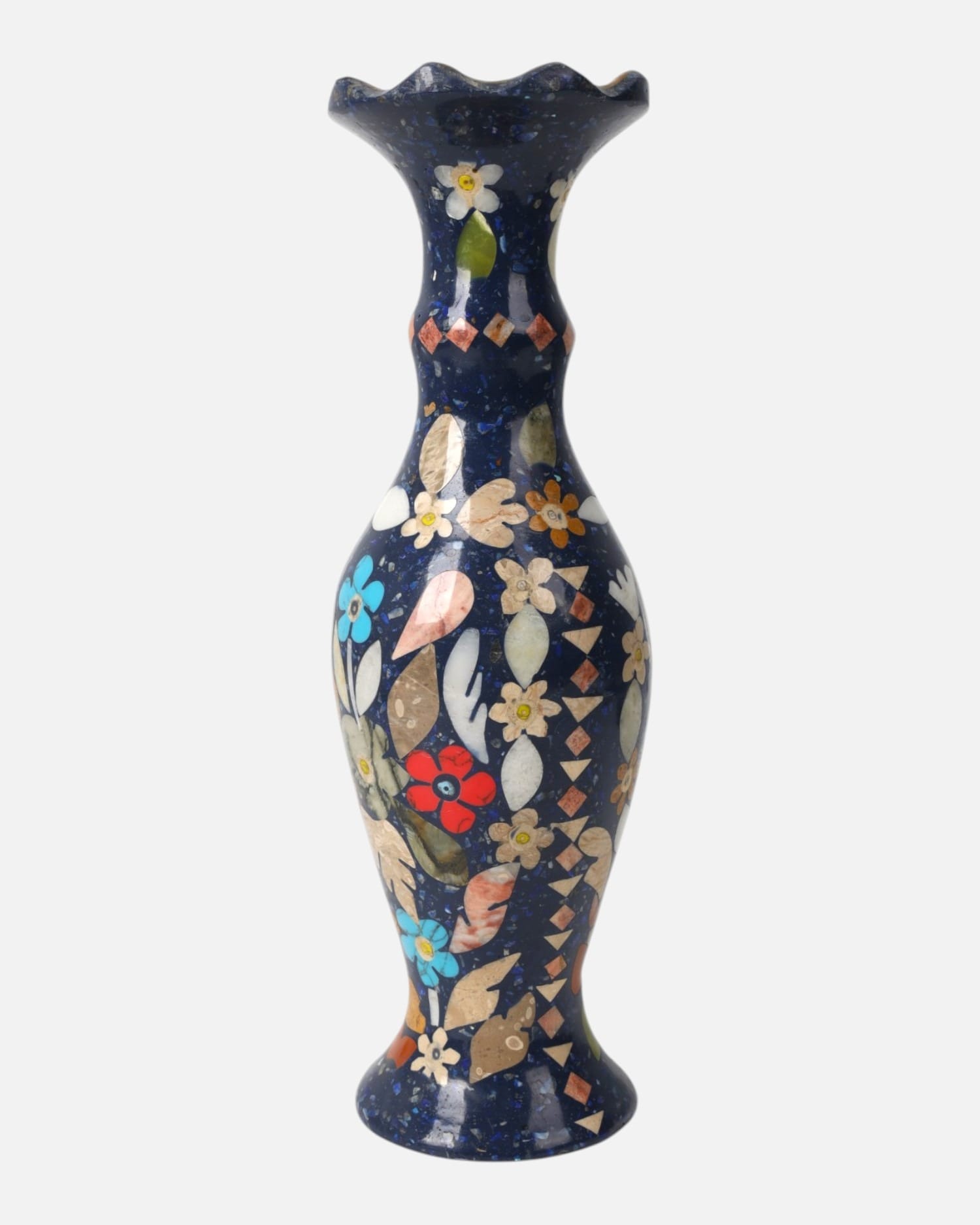 Fancy Lapis Flower Vase Handmade Decorative Vase