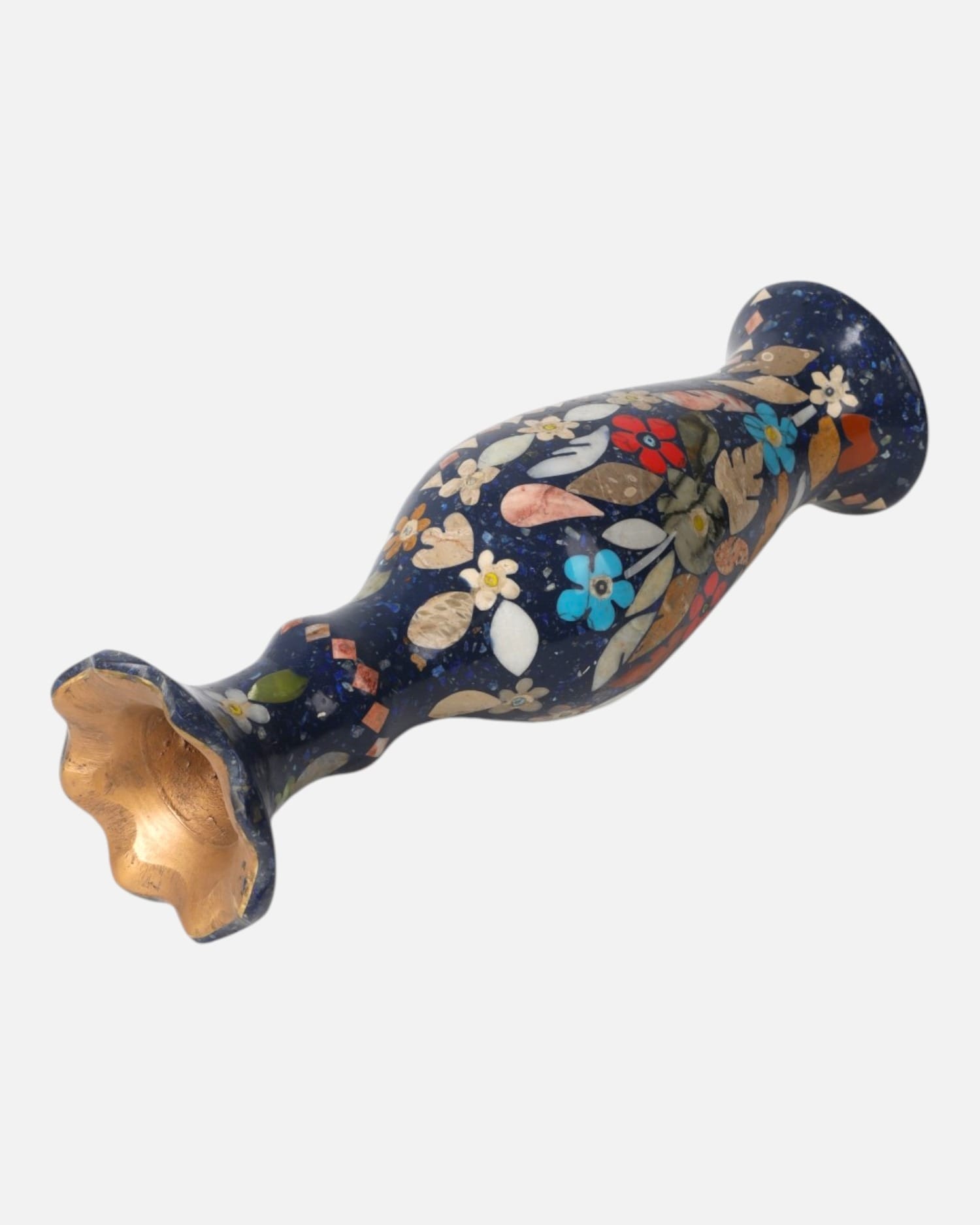 Fancy Lapis Flower Vase Handmade Decorative Vase