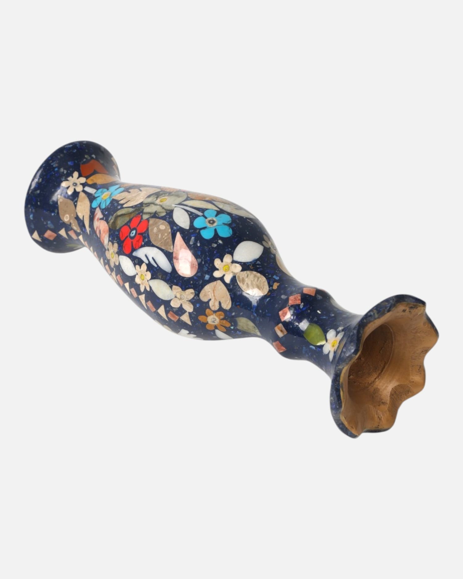 Fancy Lapis Flower Vase Handmade Decorative Vase
