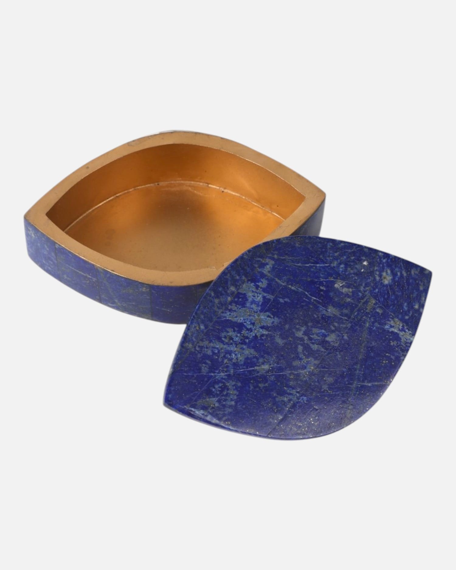 Lapis Stone Jewelry Box Classic Smooth Design