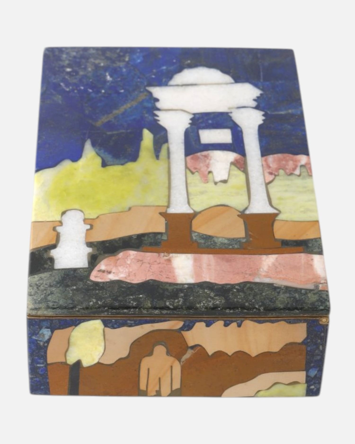 Afghan Landscape Jewelry Box Lapis