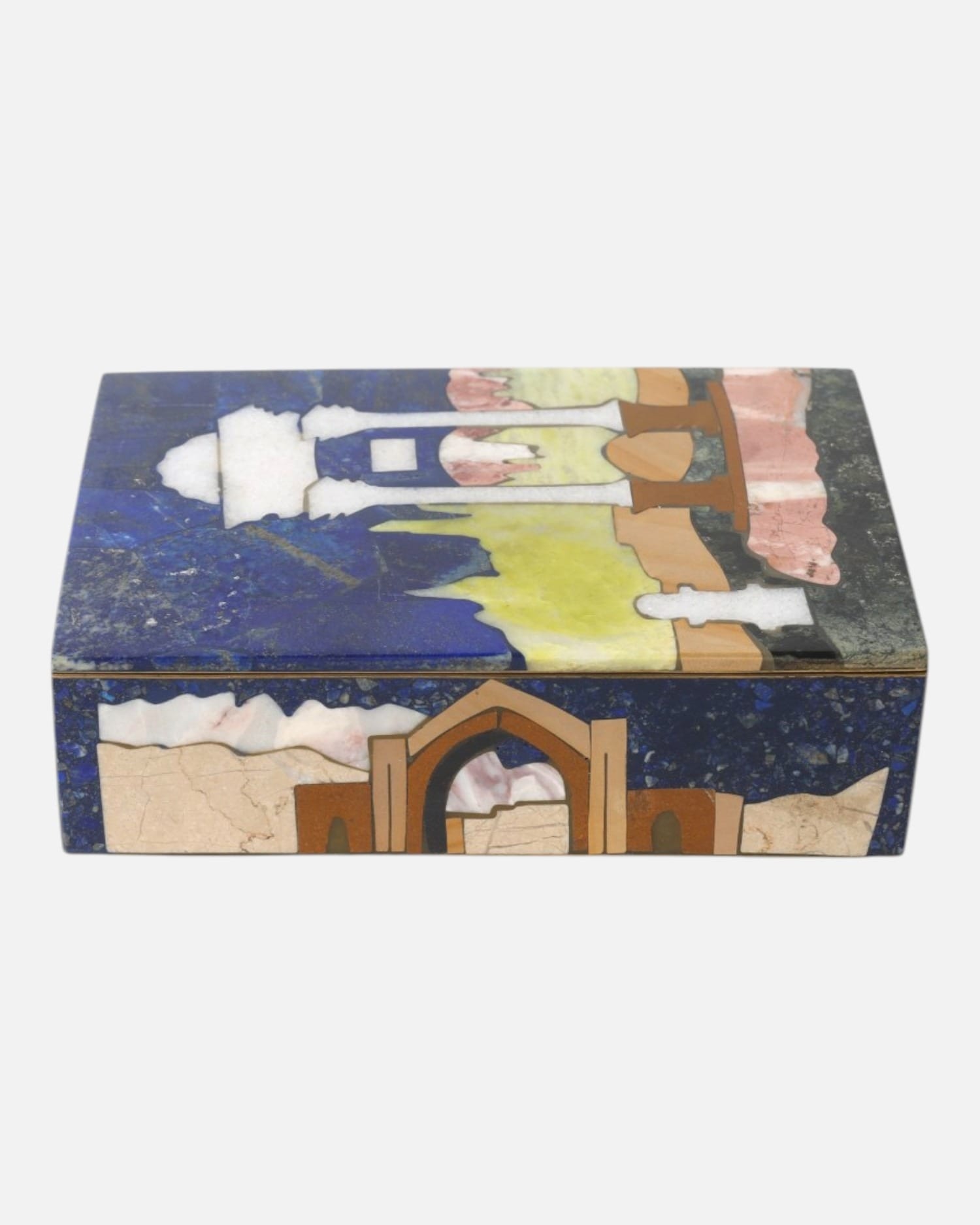 Afghan Landscape Jewelry Box Lapis