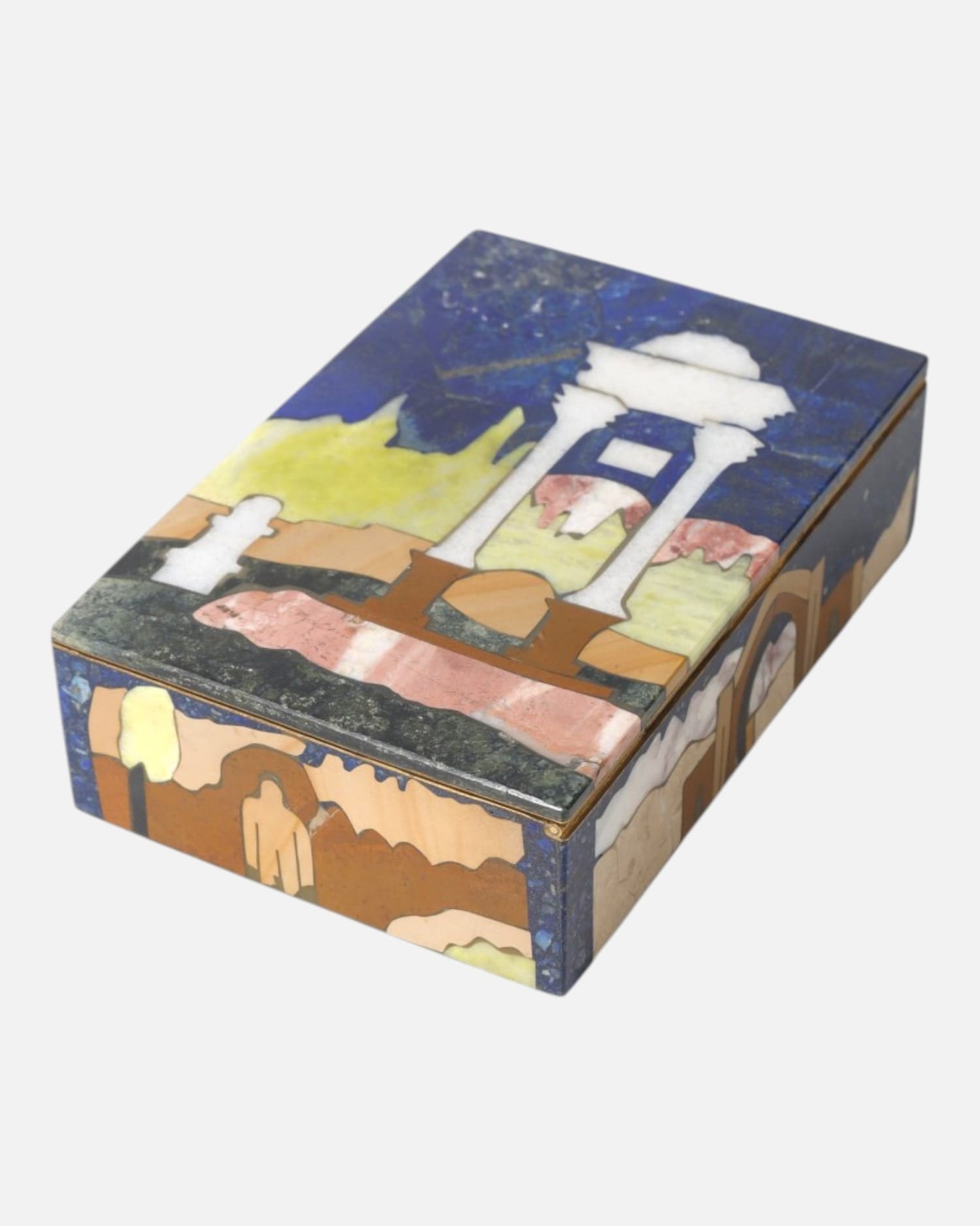 Afghan Landscape Jewelry Box Lapis
