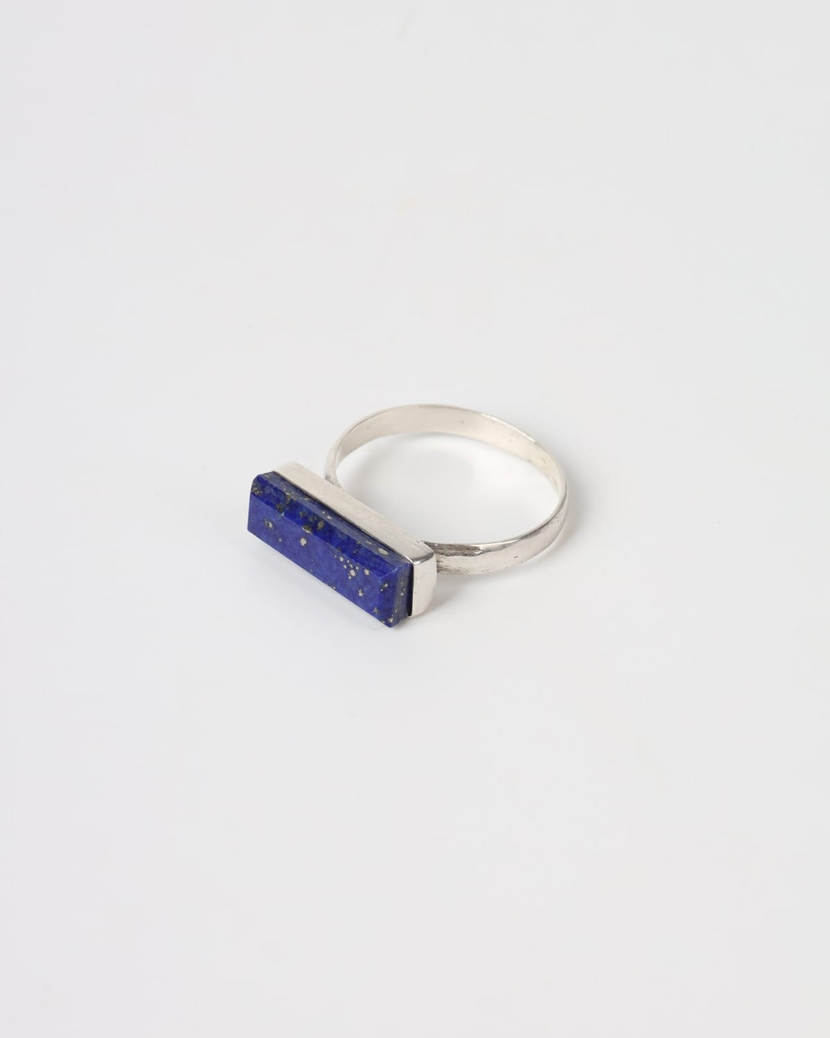 Lapis Lazuli Bar Ring – 925 Silver Minimal Design