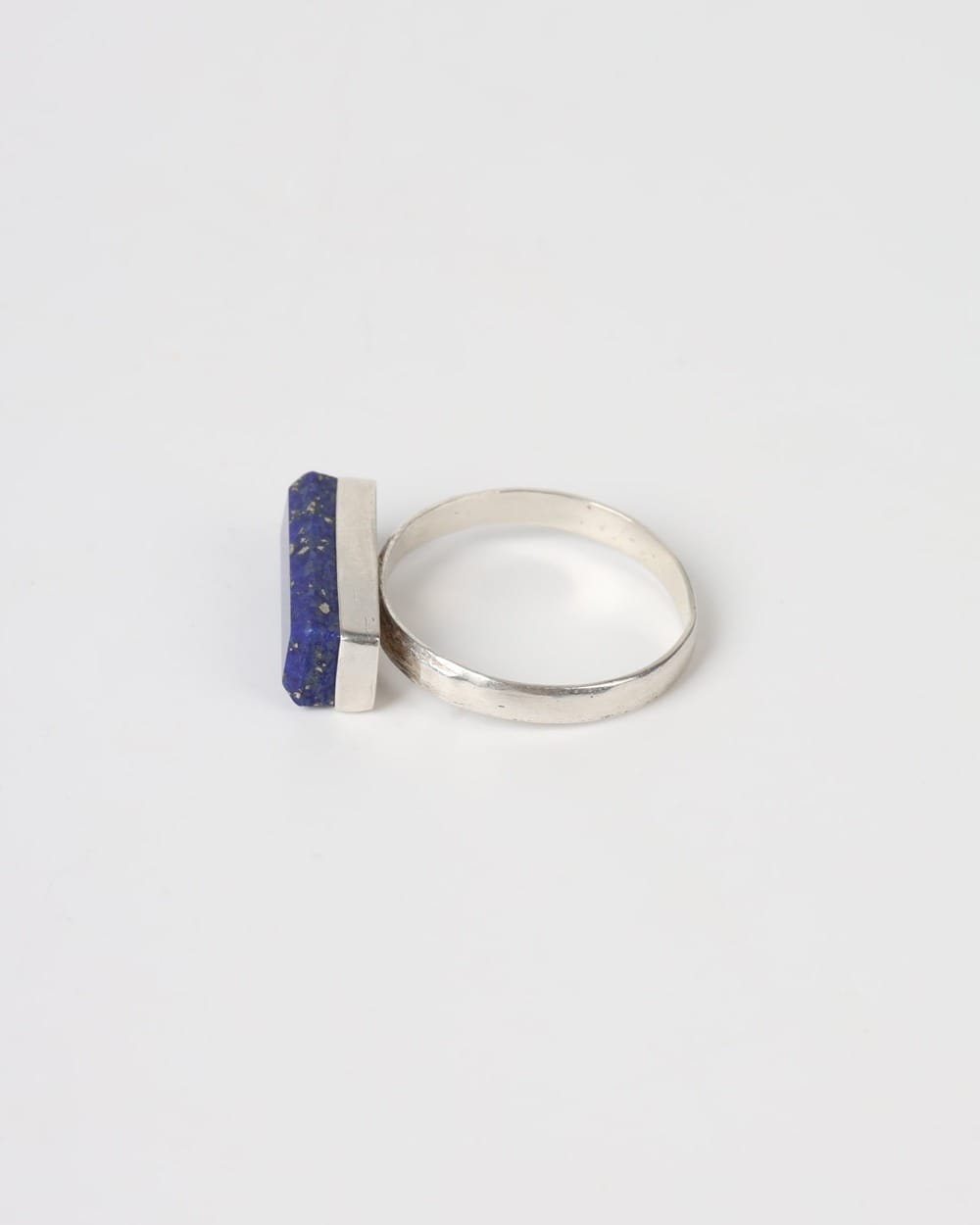 Lapis Lazuli Bar Ring – 925 Silver Minimal Design