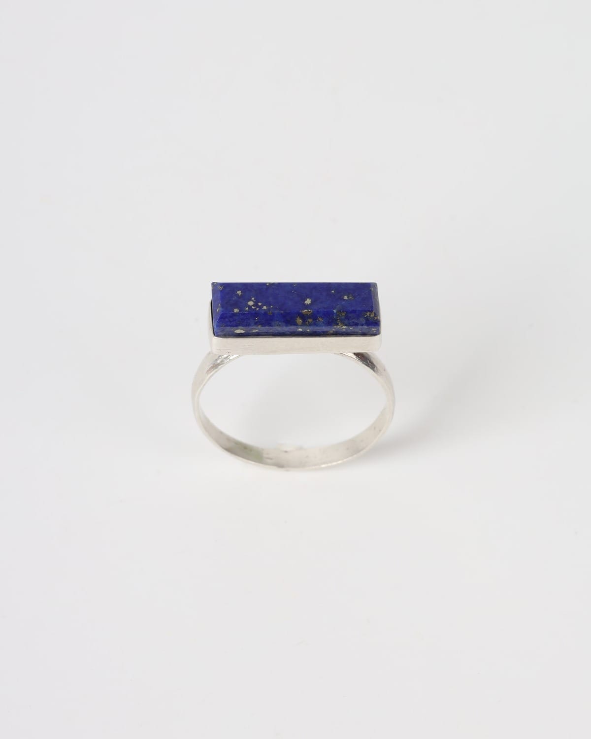 Lapis Lazuli Bar Ring – 925 Silver Minimal Design