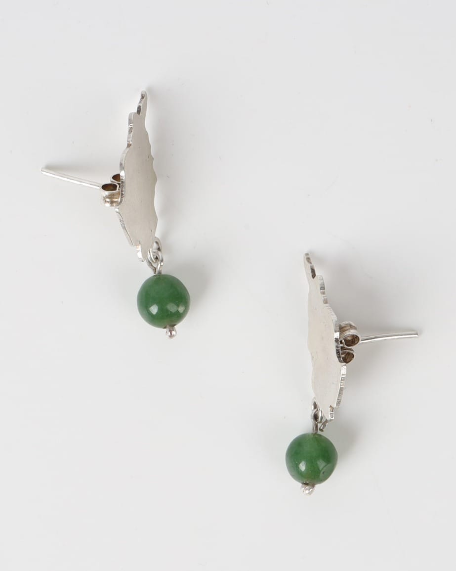 Green Bead Drop Earrings – Afghanistan map