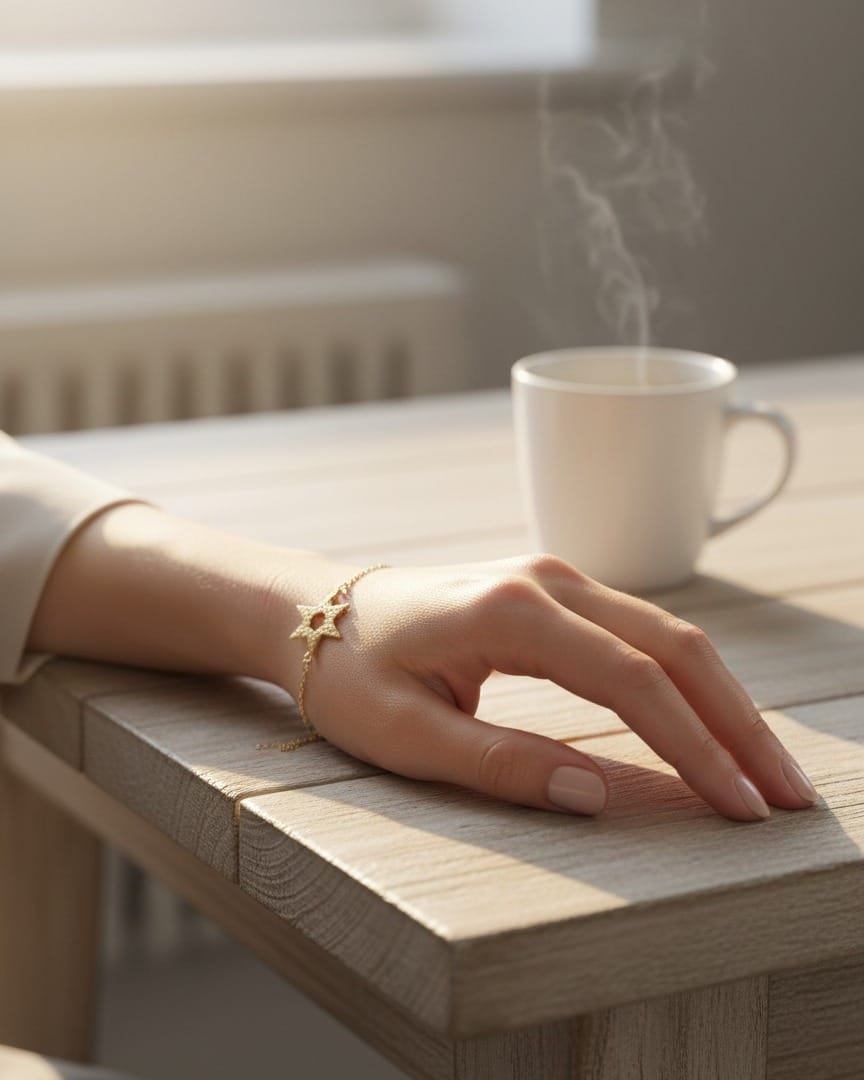 Star Bracelet – Minimal Bronze Adjustable Chain