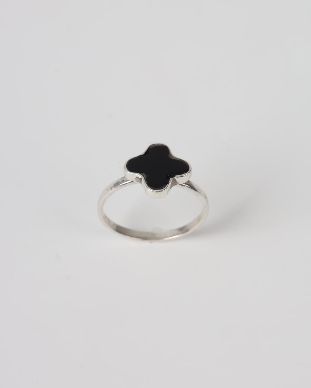 Black Clover Jewelry Set – 925 Silver Ring & Stud Earrings