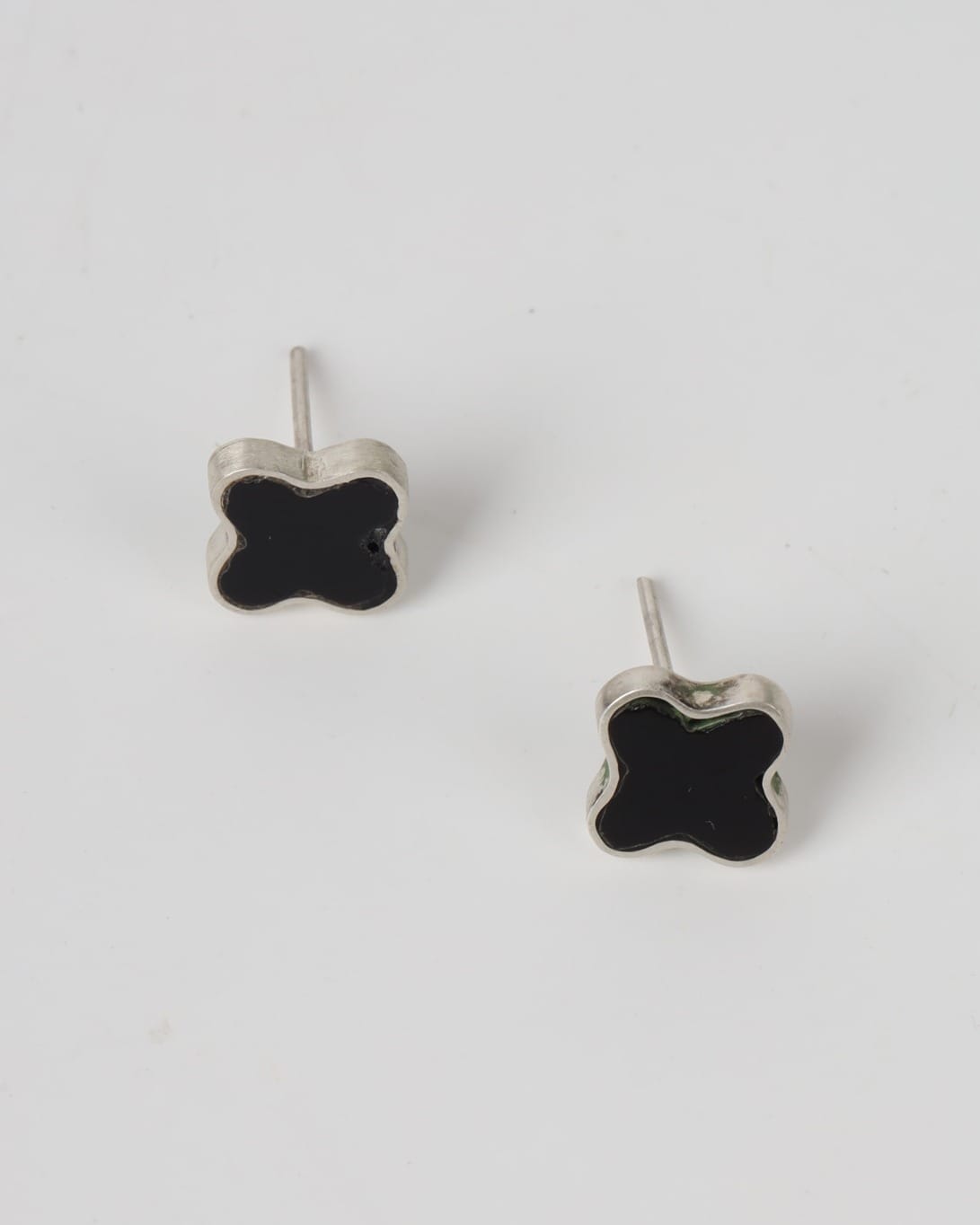 Black Clover Jewelry Set – 925 Silver Ring & Stud Earrings