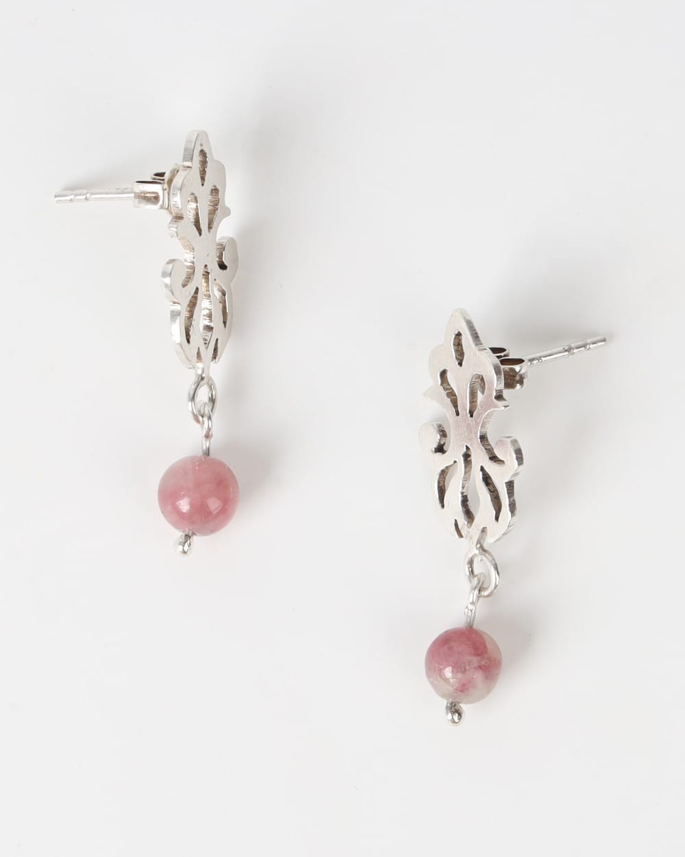 Rose Quartz Earrings in 925 Sterling Silver