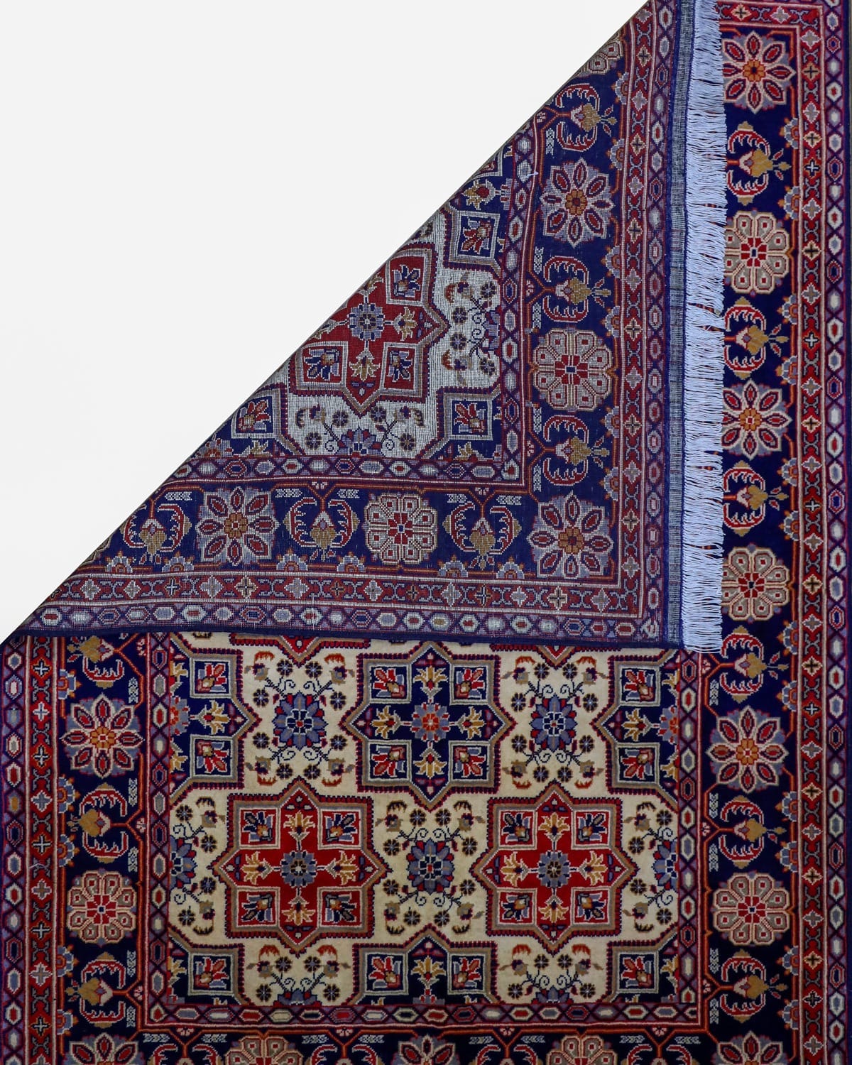 Handmade Turkmen Star Design Rug – Premium Wool