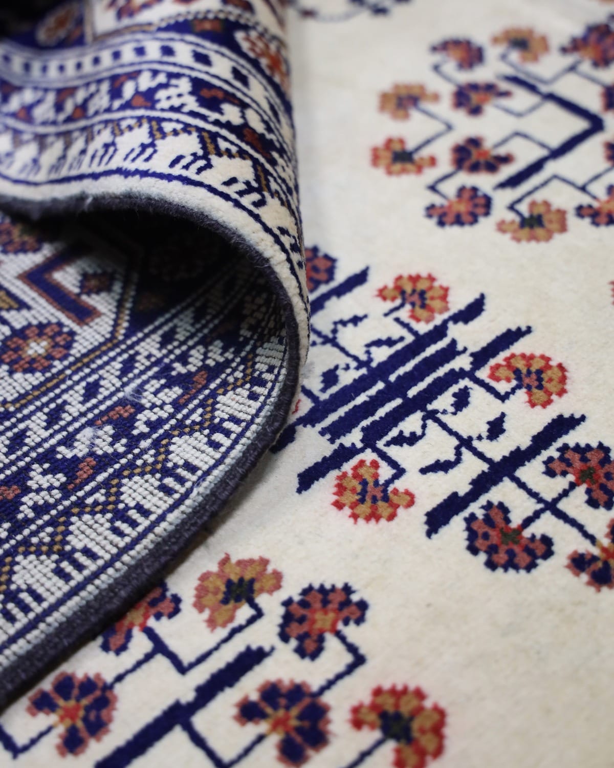 Handmade Bukhara Design Wool Carpet