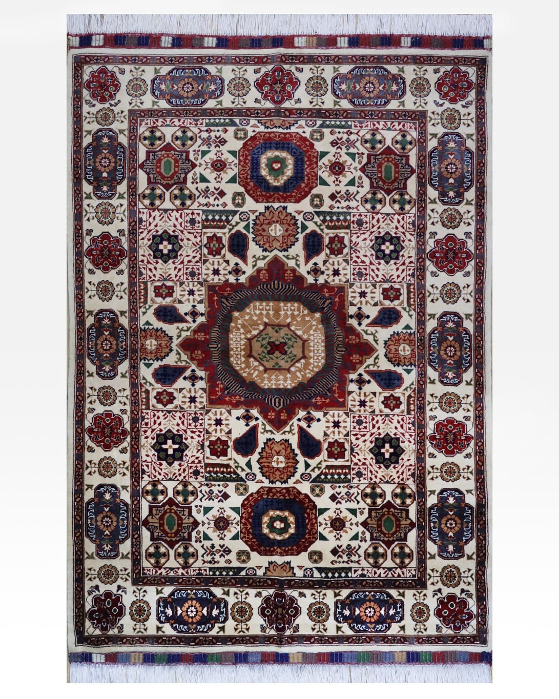 Handmade Mumluk Design Pure Wool Rug For Living Room