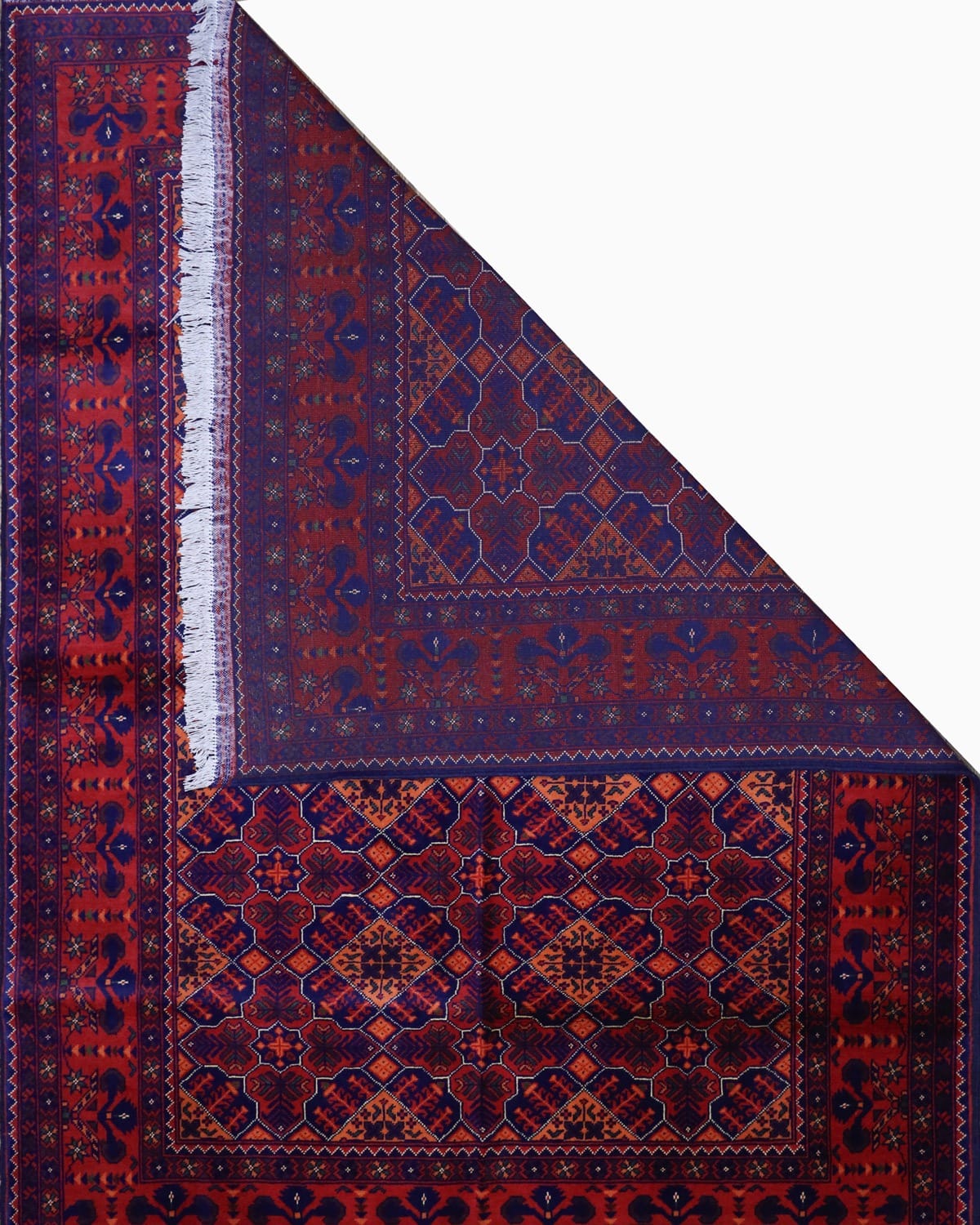 Yousifi Design Wool Carpet - Red & Blue
