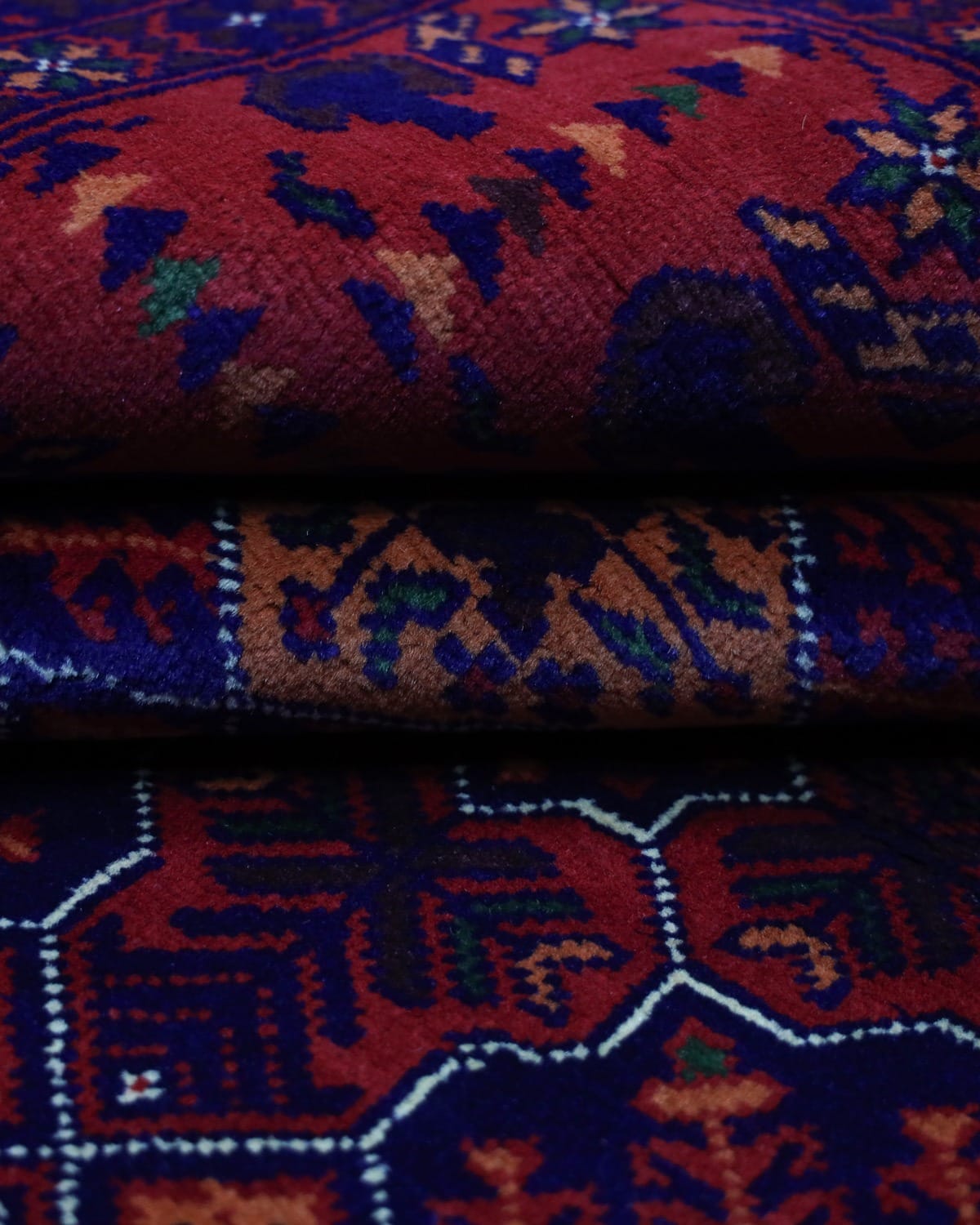 Yousifi Design Wool Carpet - Red & Blue