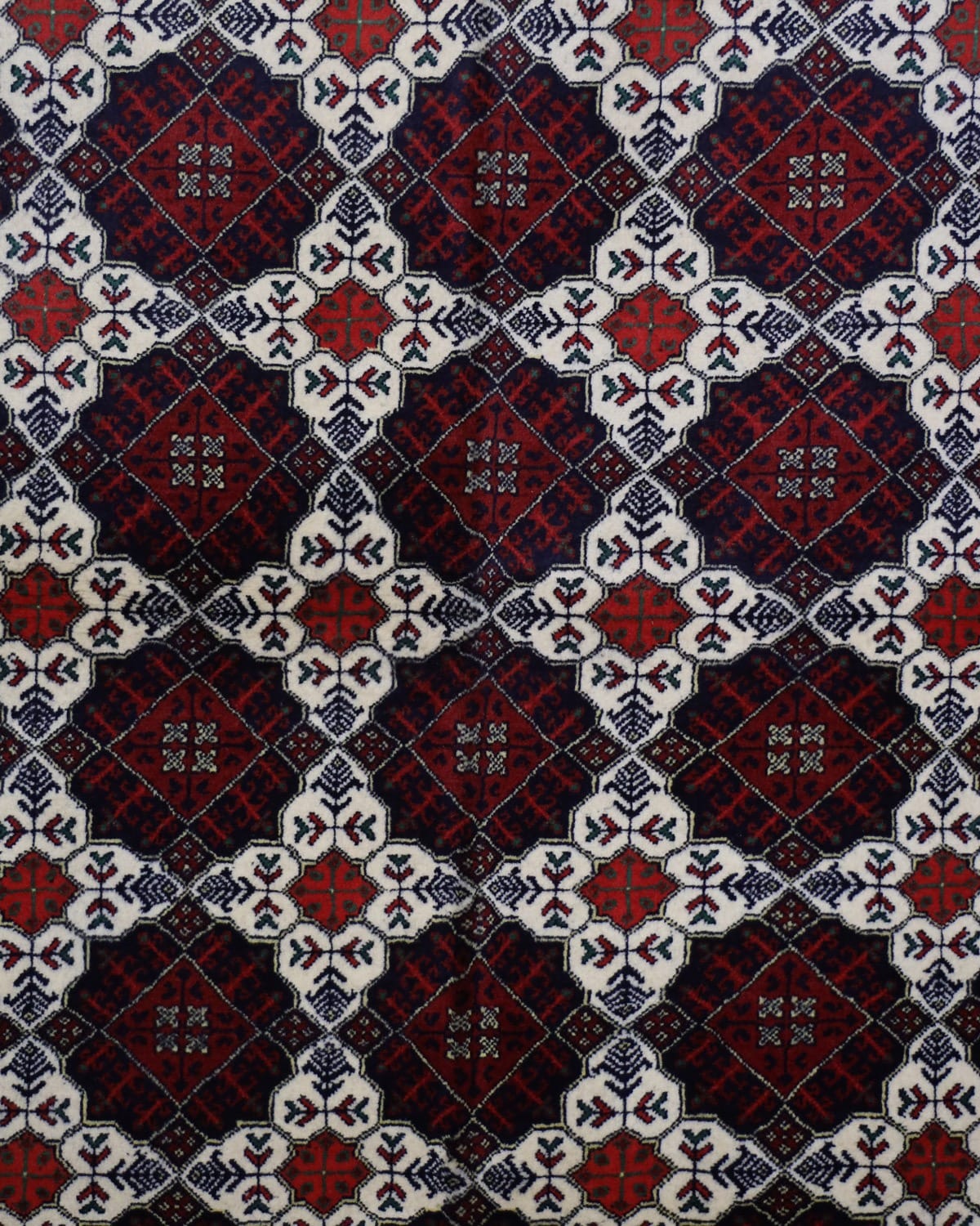 Handmade Yousifi Design Wool Carpet – Red & White