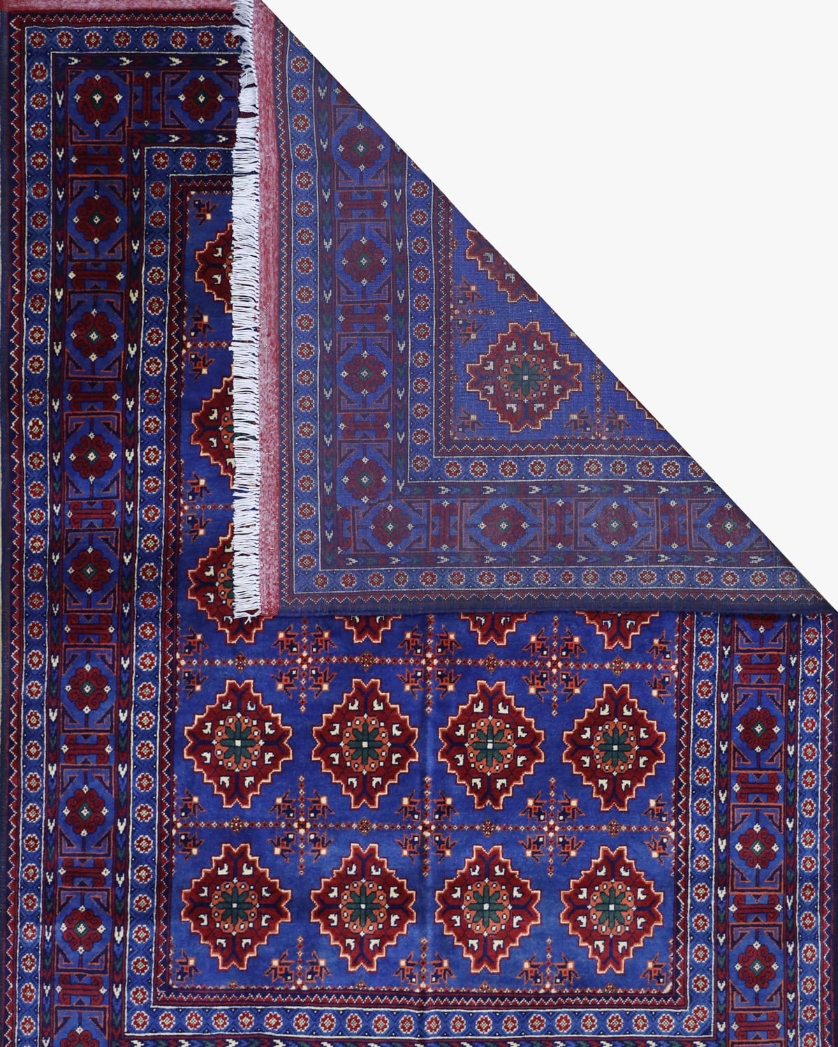 Handmade Fatnosi Design Carpet – Red, Blue & Green