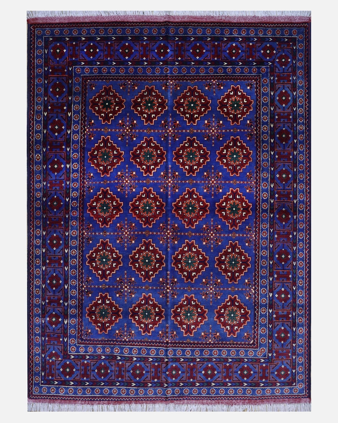 Handmade Fatnosi Design Carpet – Red, Blue & Green