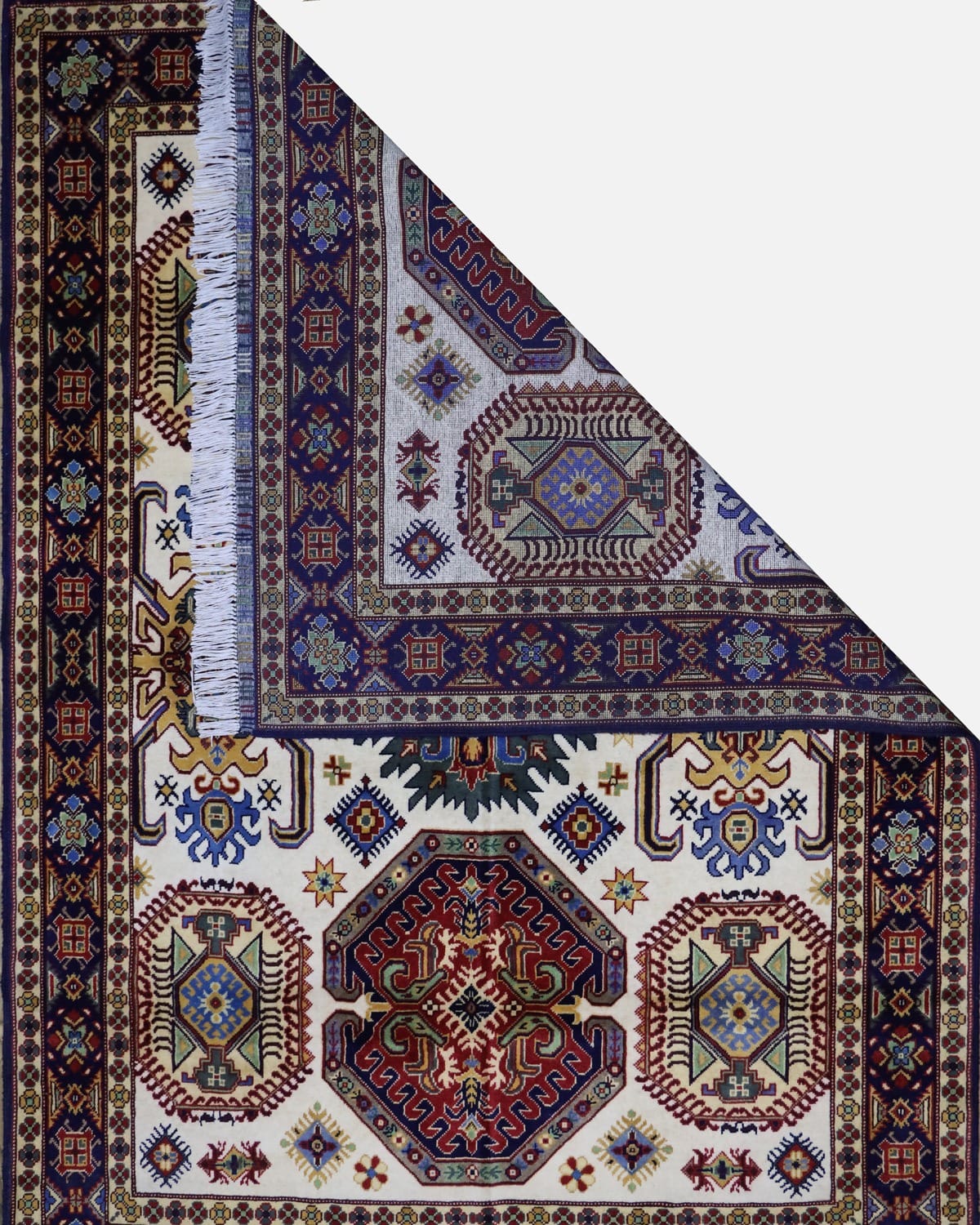 Handmade Kazak Design Carpet Wool Rug
