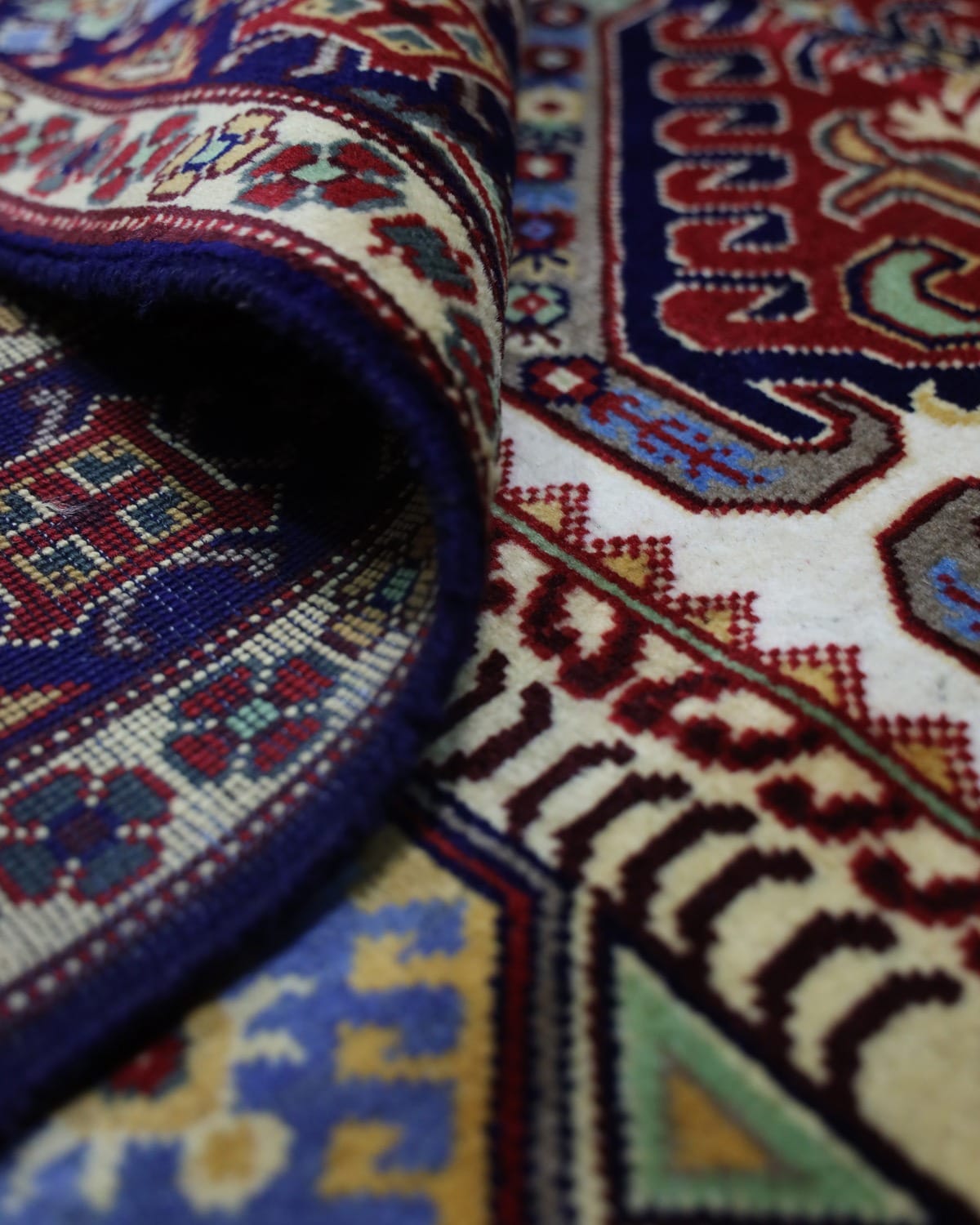 Handmade Kazak Design Carpet Wool Rug