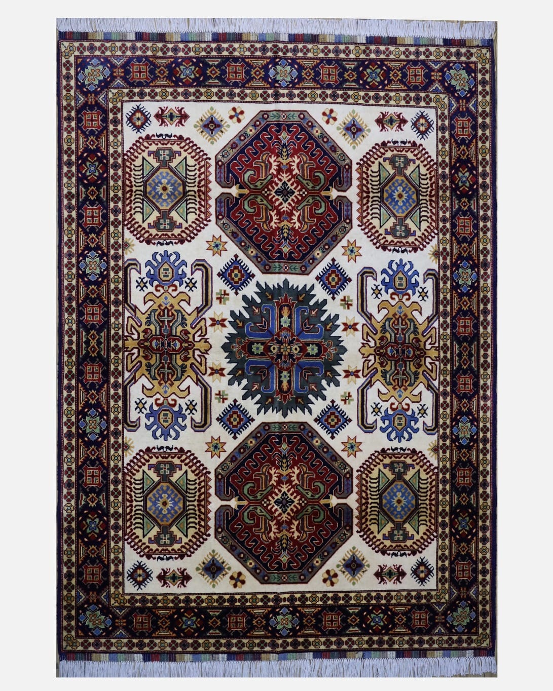 Handmade Kazak Design Carpet Wool Rug
