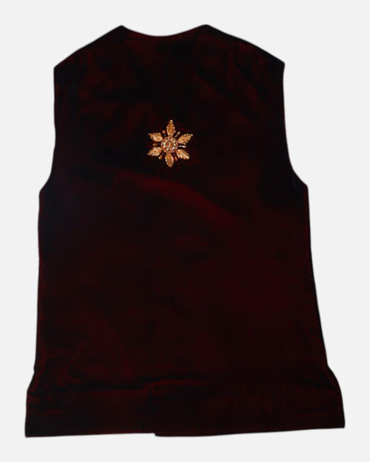 Selma Dozie Men Waistcoat with Embroidery Burgundy