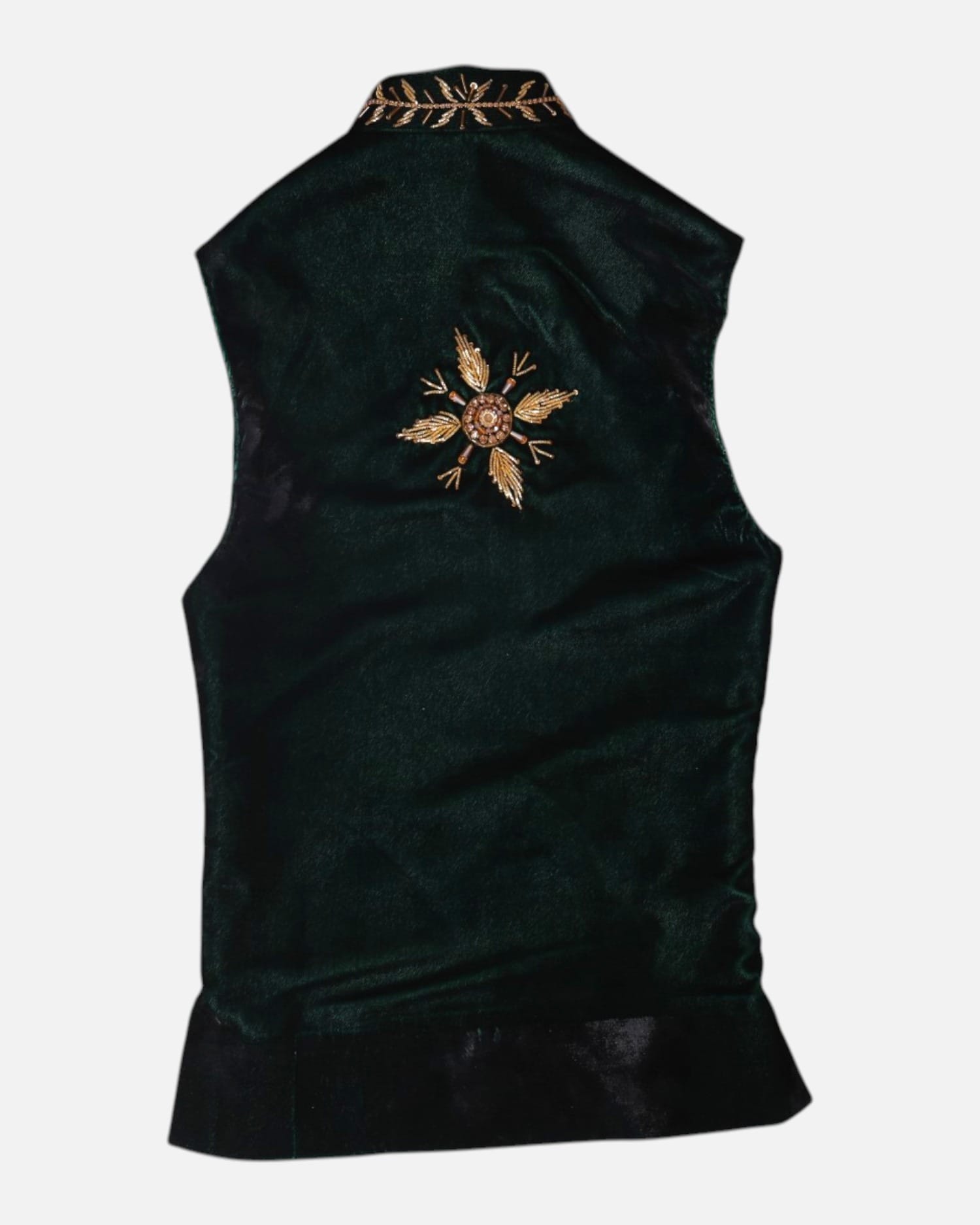 Dark Green Waistcoat Selma Doz Velvet Waskat Aseel