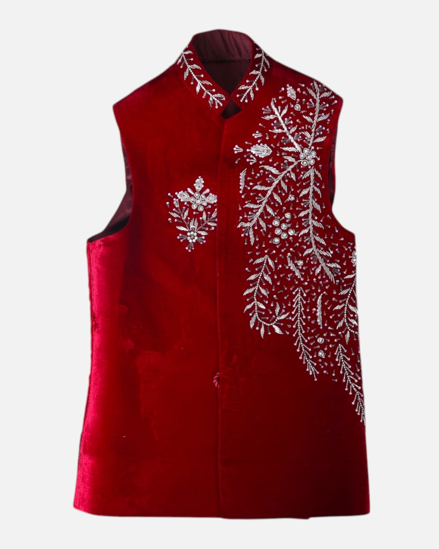 Boys Red Velvet Selma Dozi Waistcoat