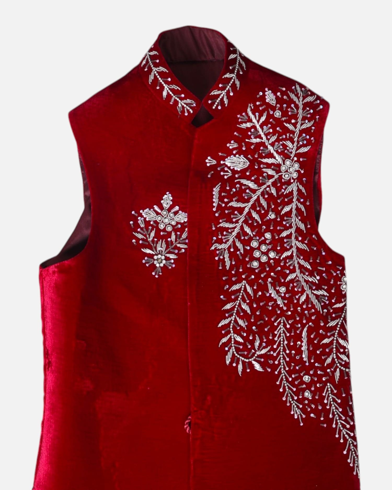 Boys Red Velvet Selma Dozi Waistcoat