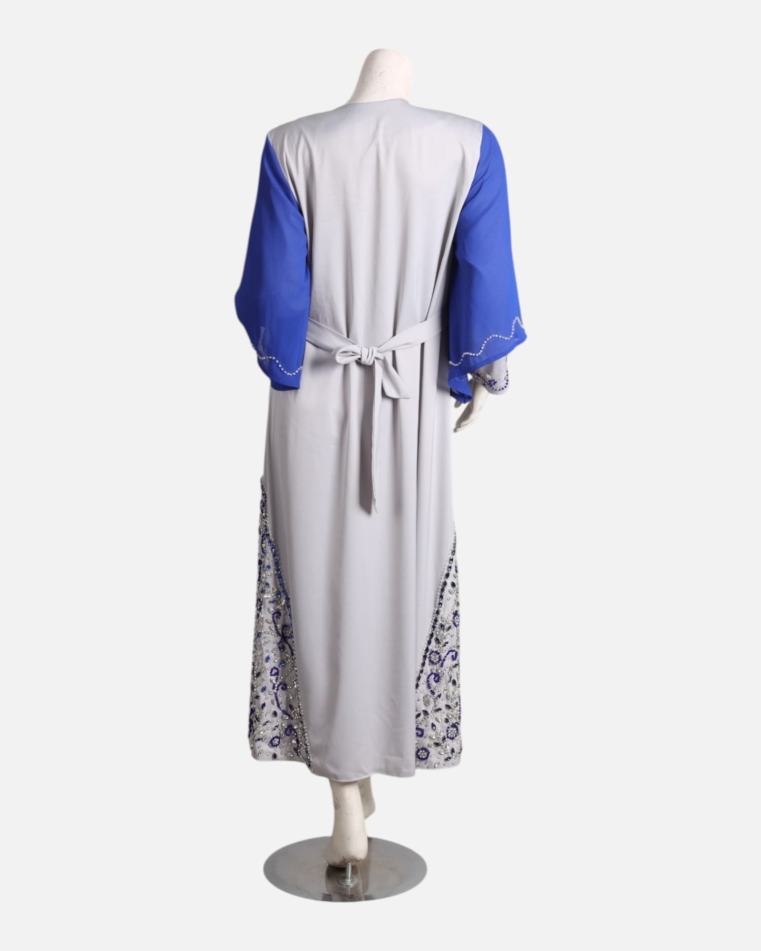 White & Royal Blue Formal Maxi Dress