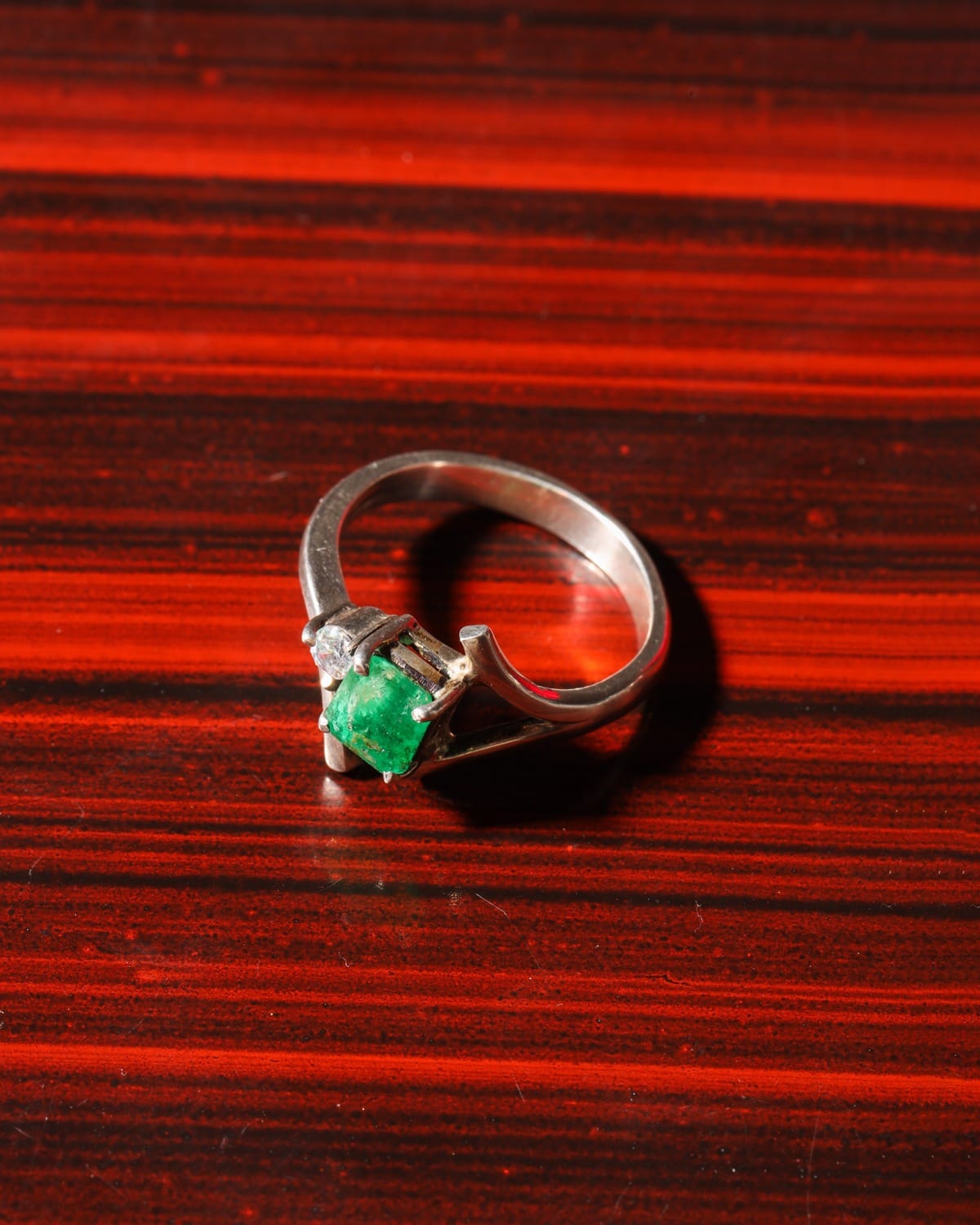 Silver Panjshir Emerald Ring