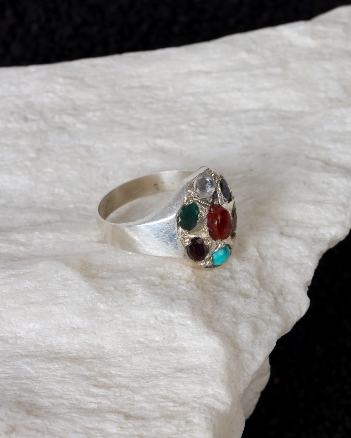 Multi Stone Sterling Silver Ring