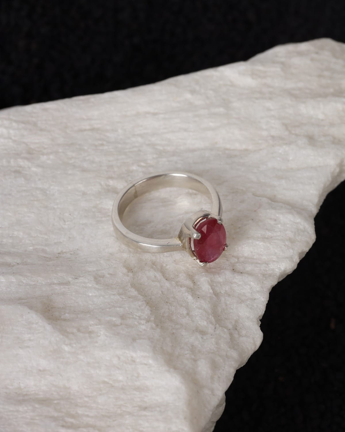 Ruby Red Afghan Yakut Silver Ring