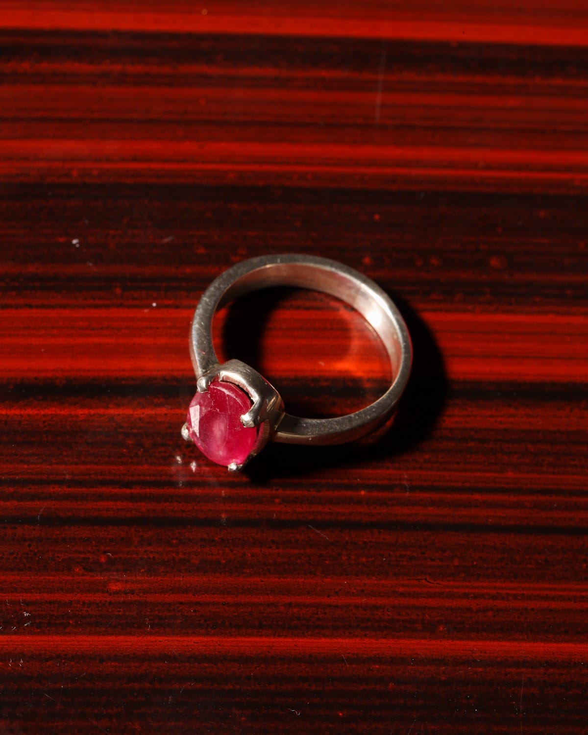 Ruby Red Afghan Yakut Silver Ring