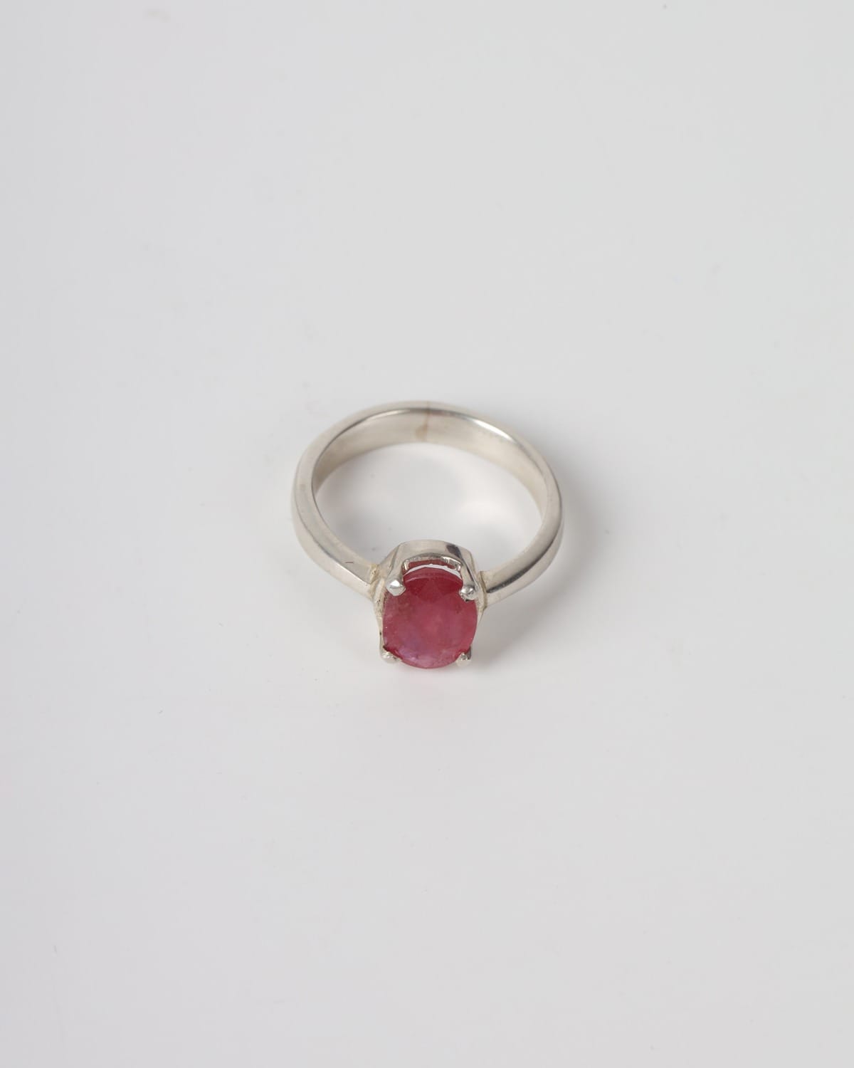 Ruby Red Afghan Yakut Silver Ring