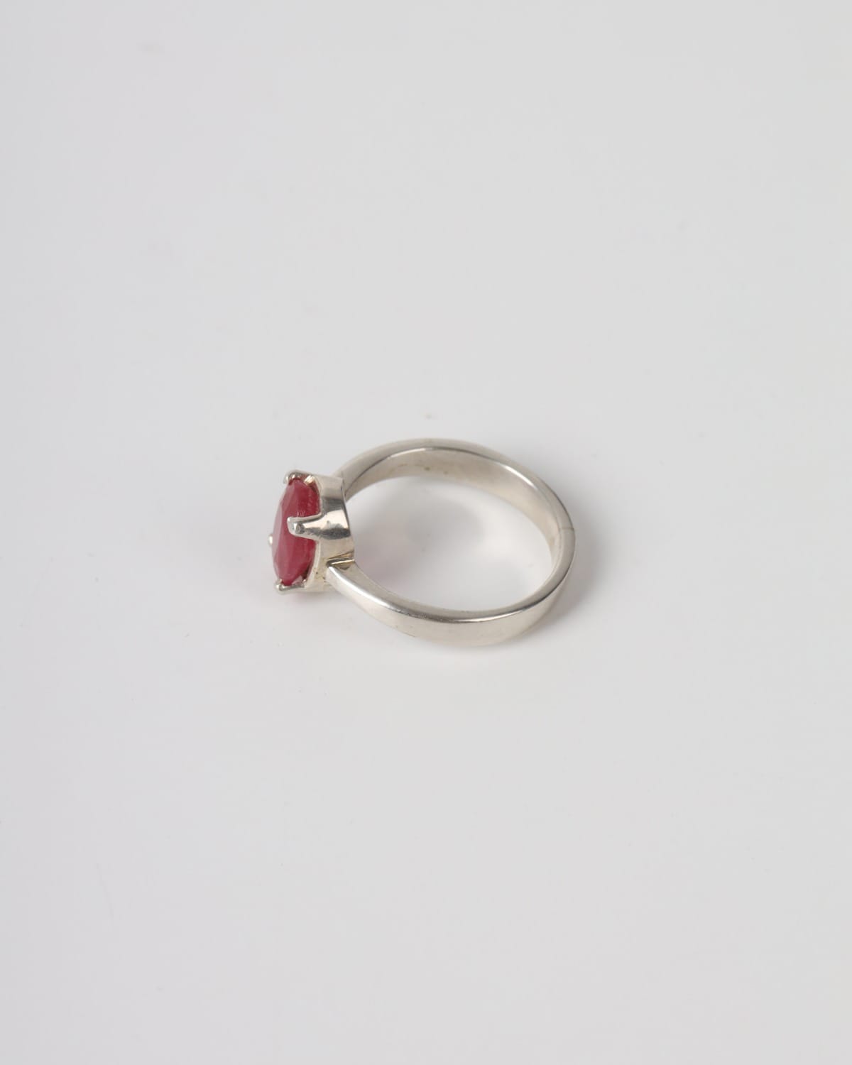 Ruby Red Afghan Yakut Silver Ring